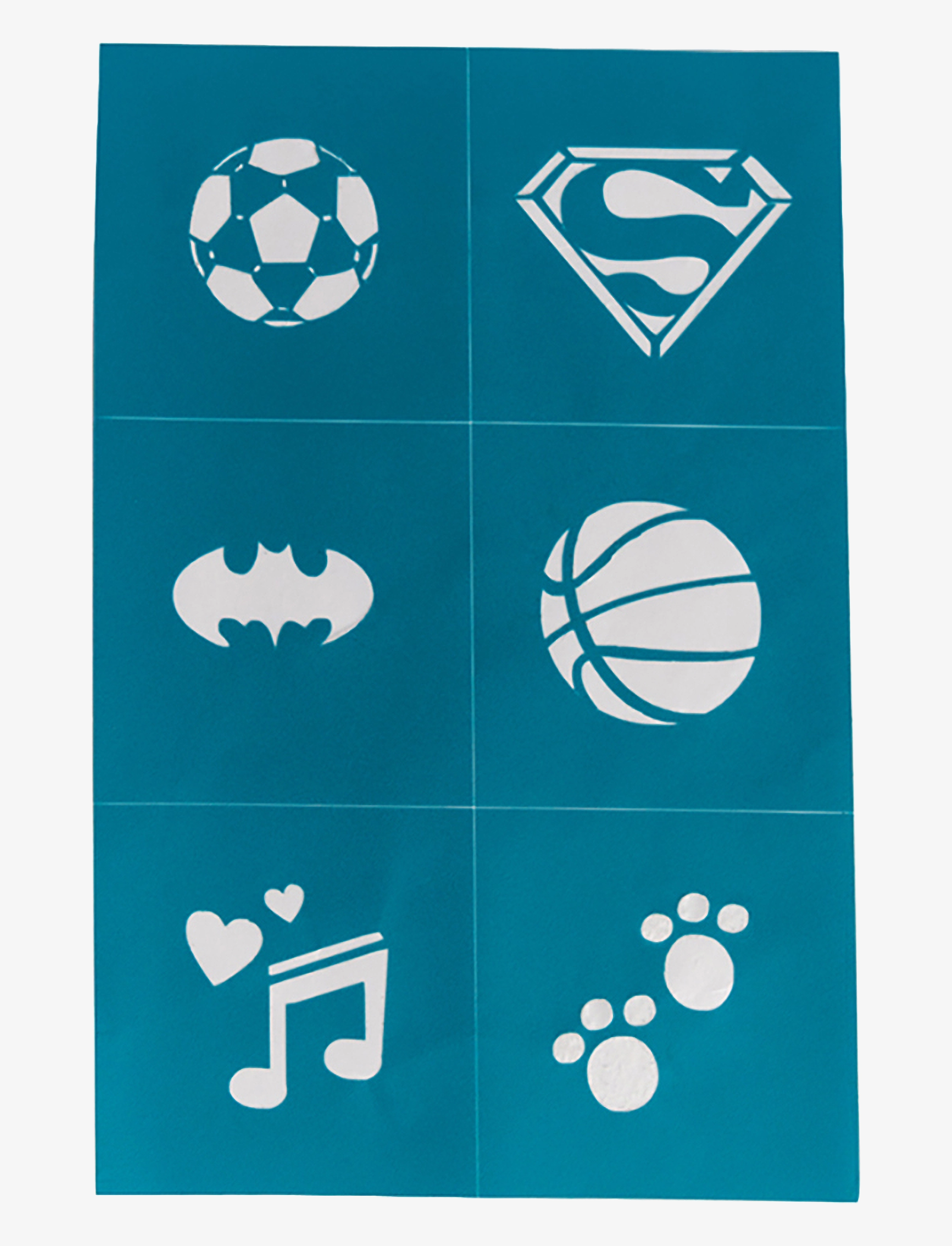 Oh Flossy Reusable Adhesive Face Paint And Makeup Stencils, 6 SHEETS, Multi/patterned, Legetøj > Face Paints, Børn