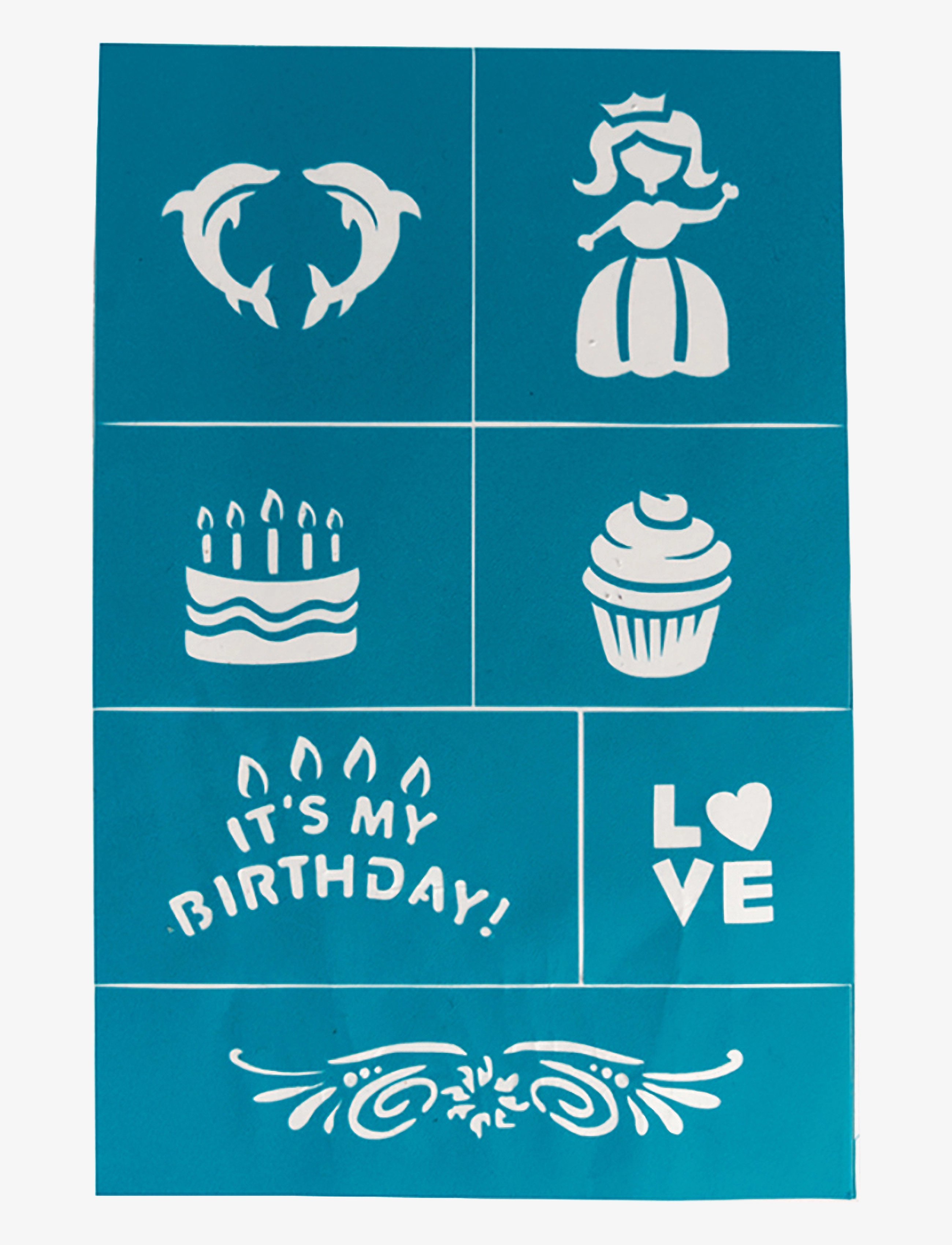 Oh Flossy - Reusable Adhesive Face Paint and Makeup Stencils - schmink - blue - 3
