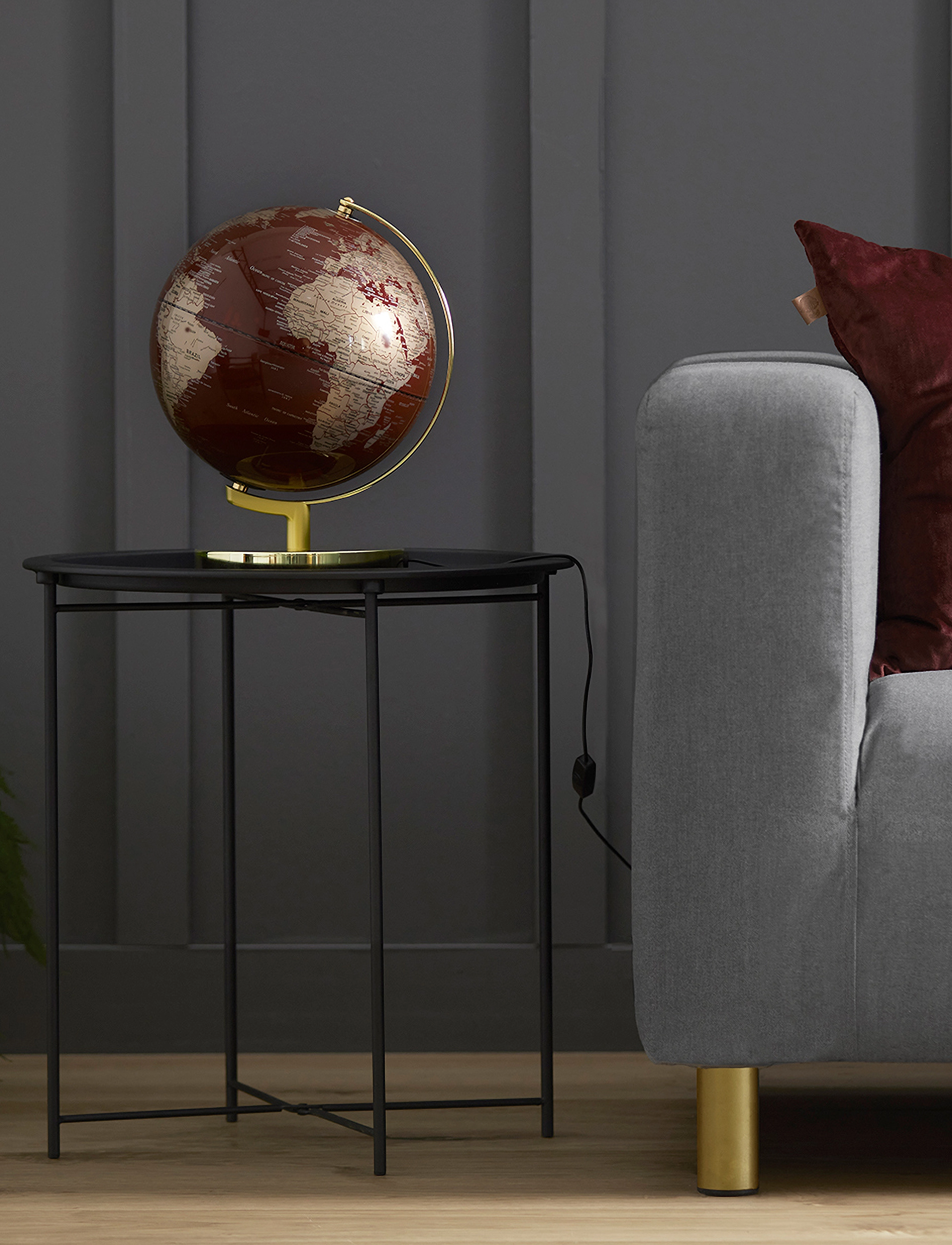 O&L Globe Light Red 25 Cm, One Size, Lamps, Mehrfarbig/gemustert - Table Homeware