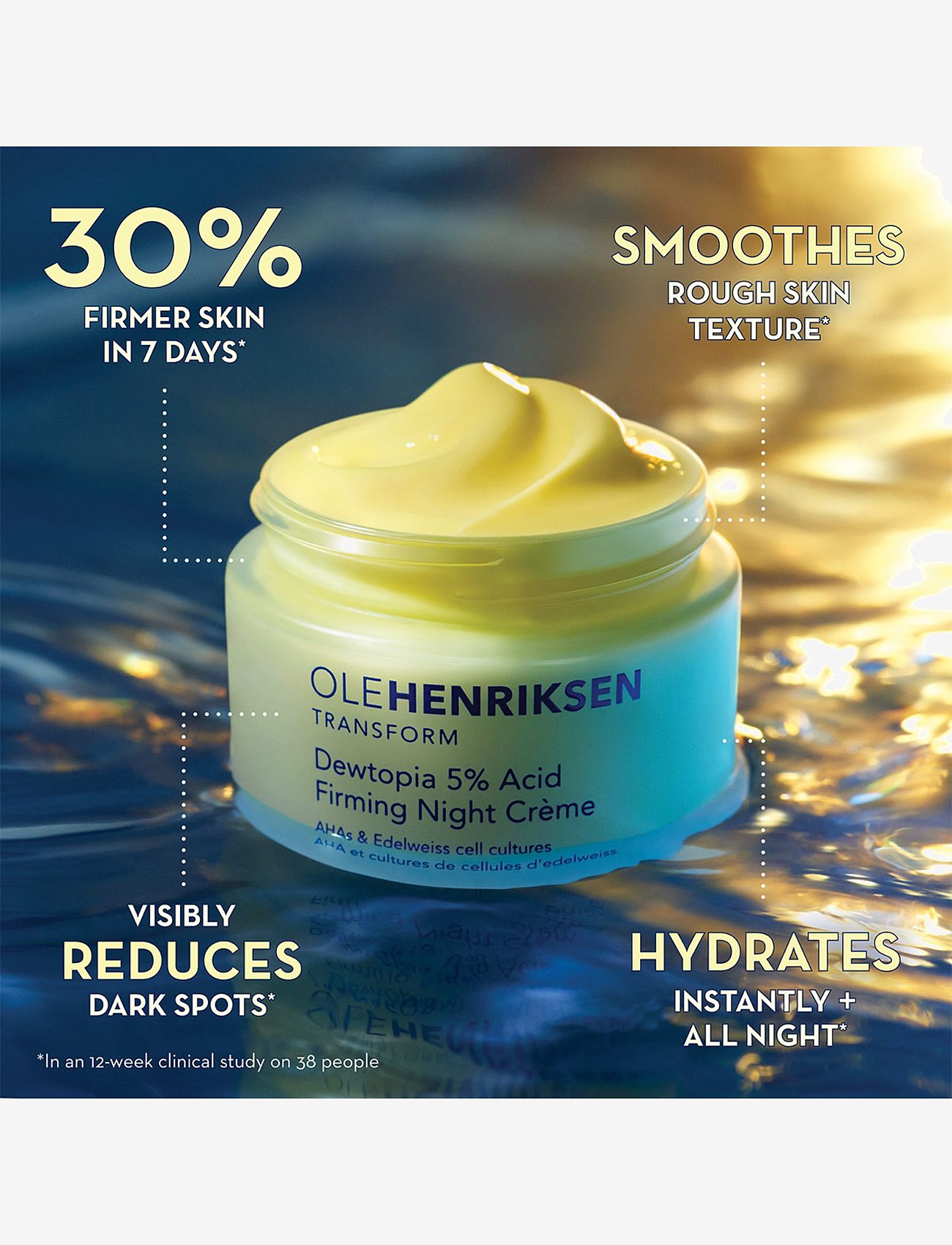 Ole Henriksen - Dewtopia 5% Acid Firming Night Crème - sommerens hudpleje - no color - 2