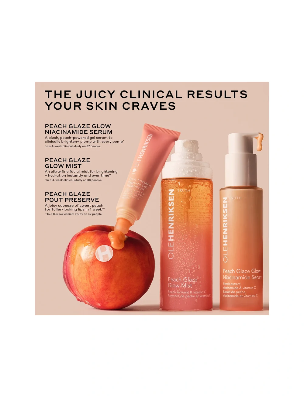 Ole Henriksen - TRUTH Peach glaze glow serum 30.00 ML - serum & oljor - clear - 0