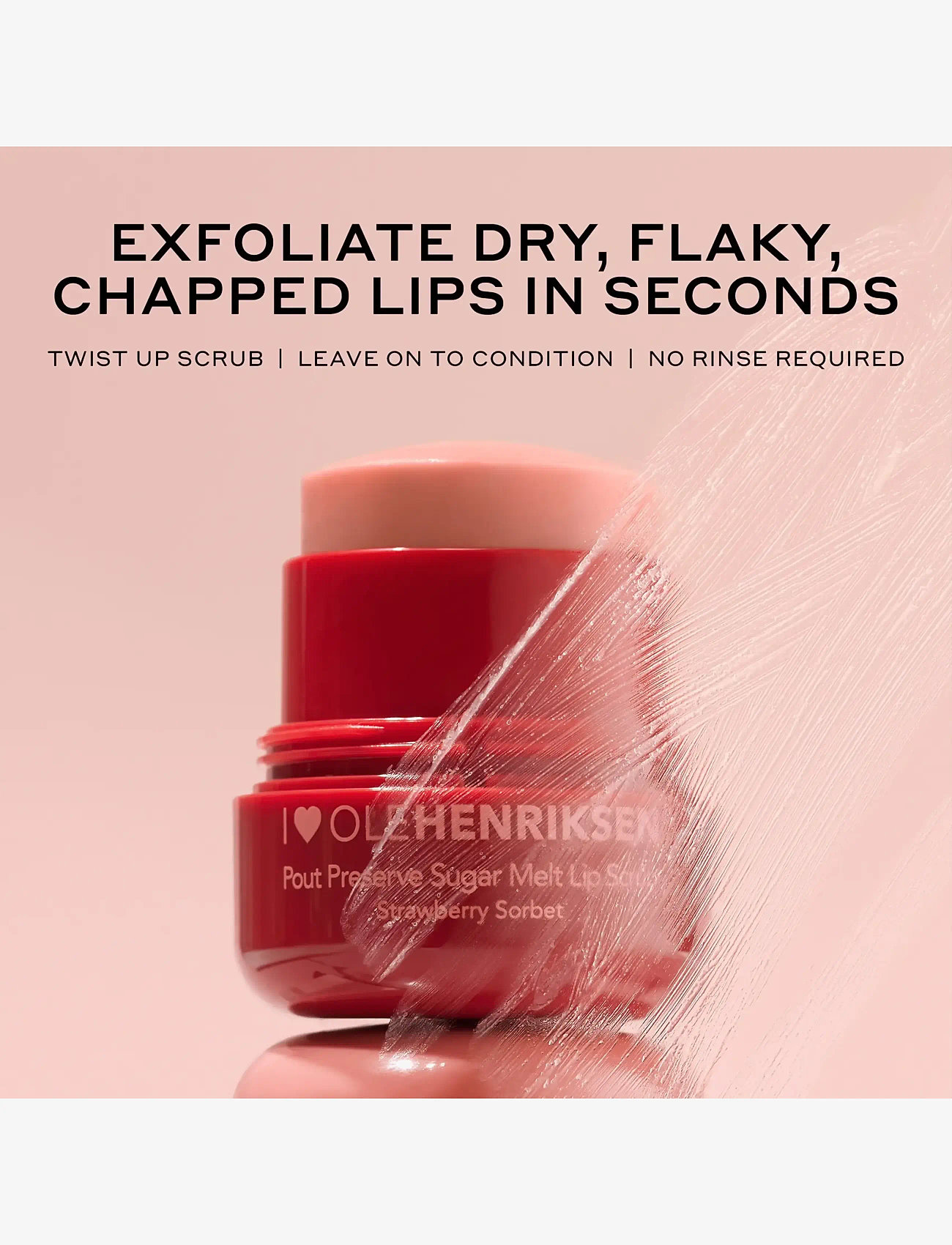Ole Henriksen - Pout Preserve Sugar Melt Lip Scrub Strawberry Sorbet 4 ml - läppskrubb - clear - 2