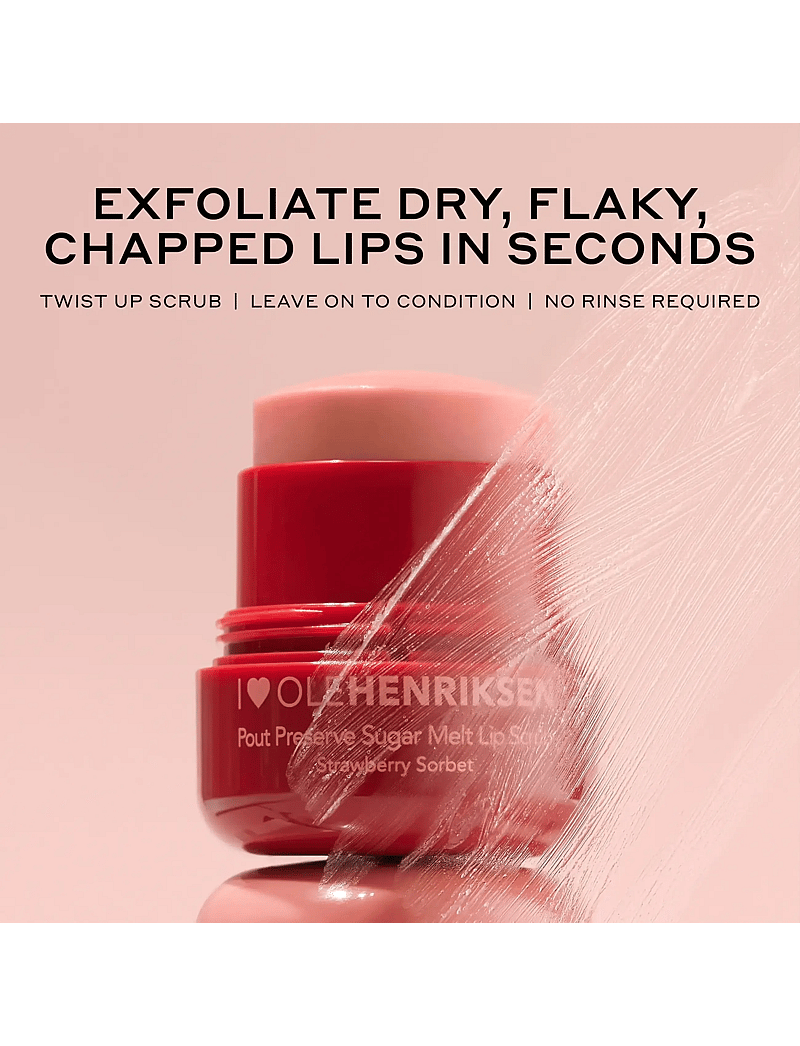 Ole Henriksen - Pout Preserve Sugar Melt Lip Scrub Strawberry Sorbet 4 ml - läppskrubb - clear - 2