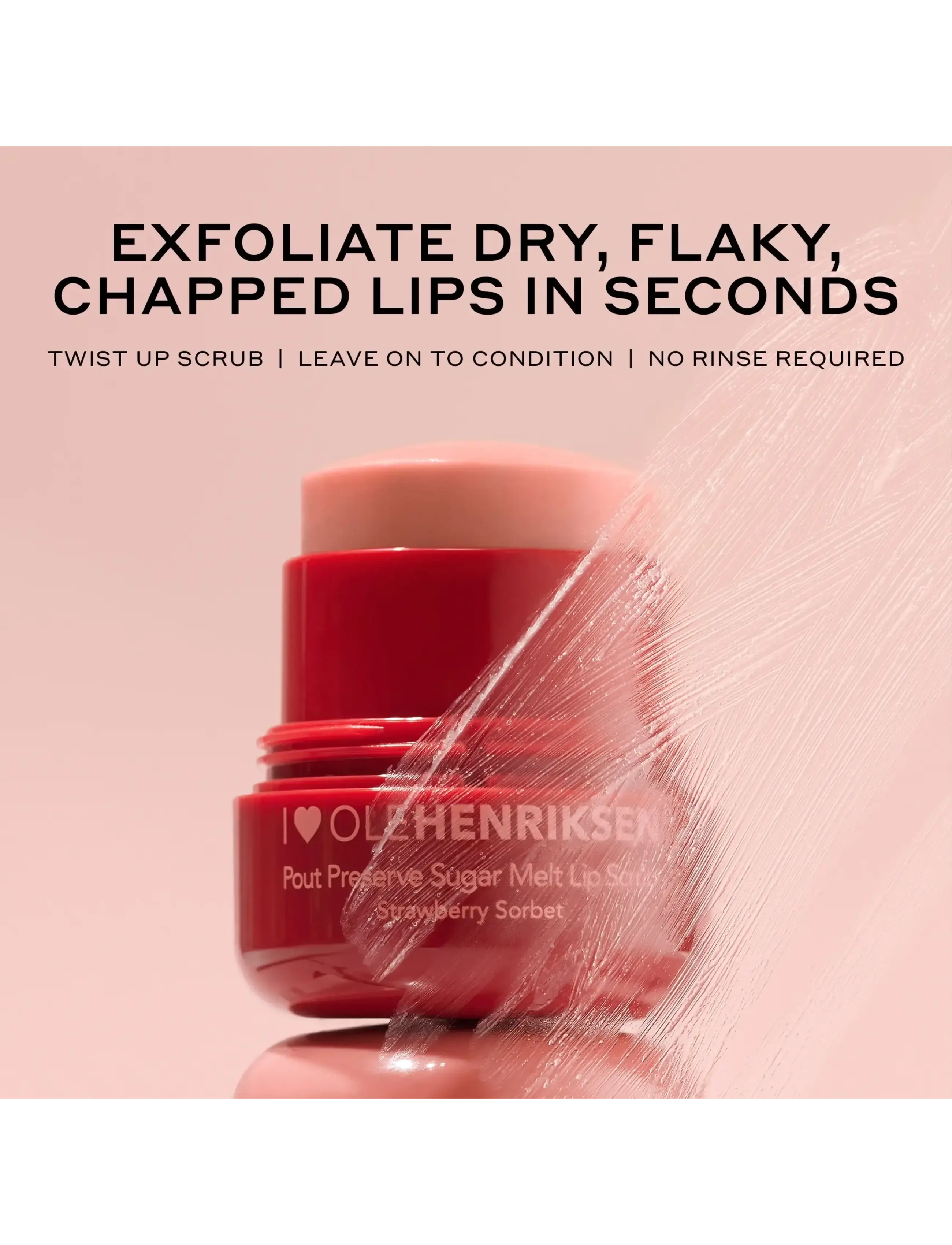 Ole Henriksen - Pout Preserve Sugar Melt Lip Scrub Strawberry Sorbet 4 ml - læbe-scrub - clear - 2