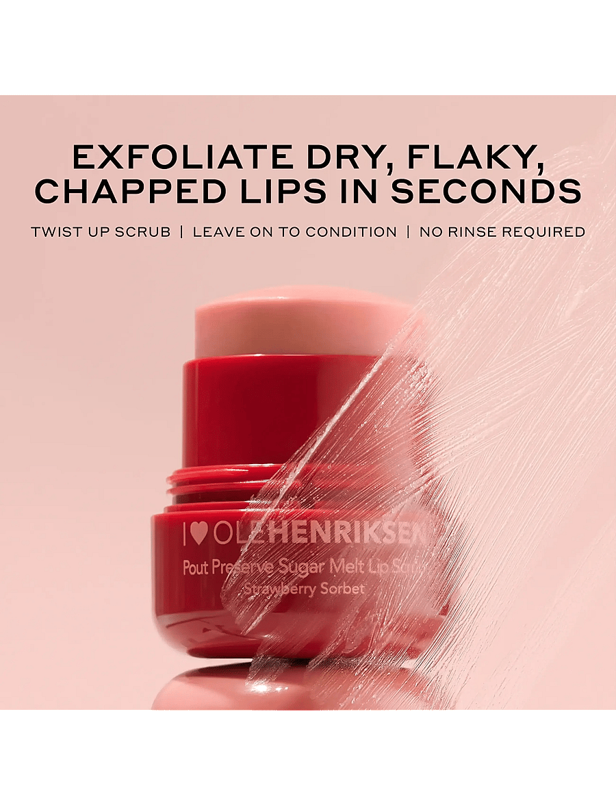 Ole Henriksen - Pout Preserve Sugar Melt Lip Scrub Strawberry Sorbet 4 ml - läppskrubb - clear - 2