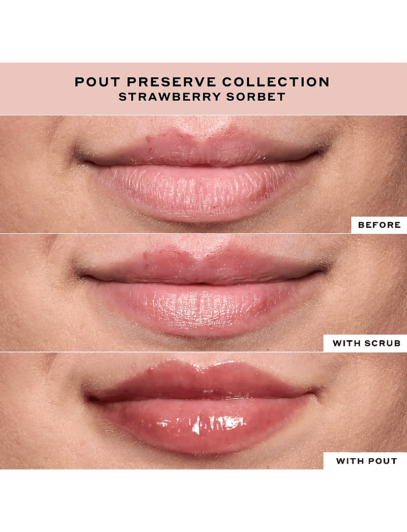 Ole Henriksen - Pout Preserve Sugar Melt Lip Scrub Strawberry Sorbet 4 ml - läppskrubb - clear - 3