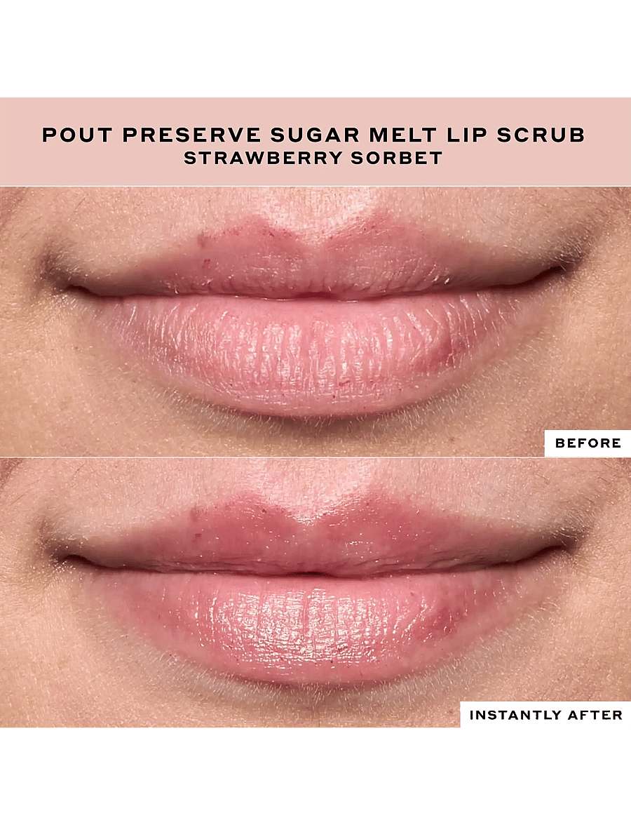 Ole Henriksen - Pout Preserve Sugar Melt Lip Scrub Strawberry Sorbet 4 ml - läppskrubb - clear - 4