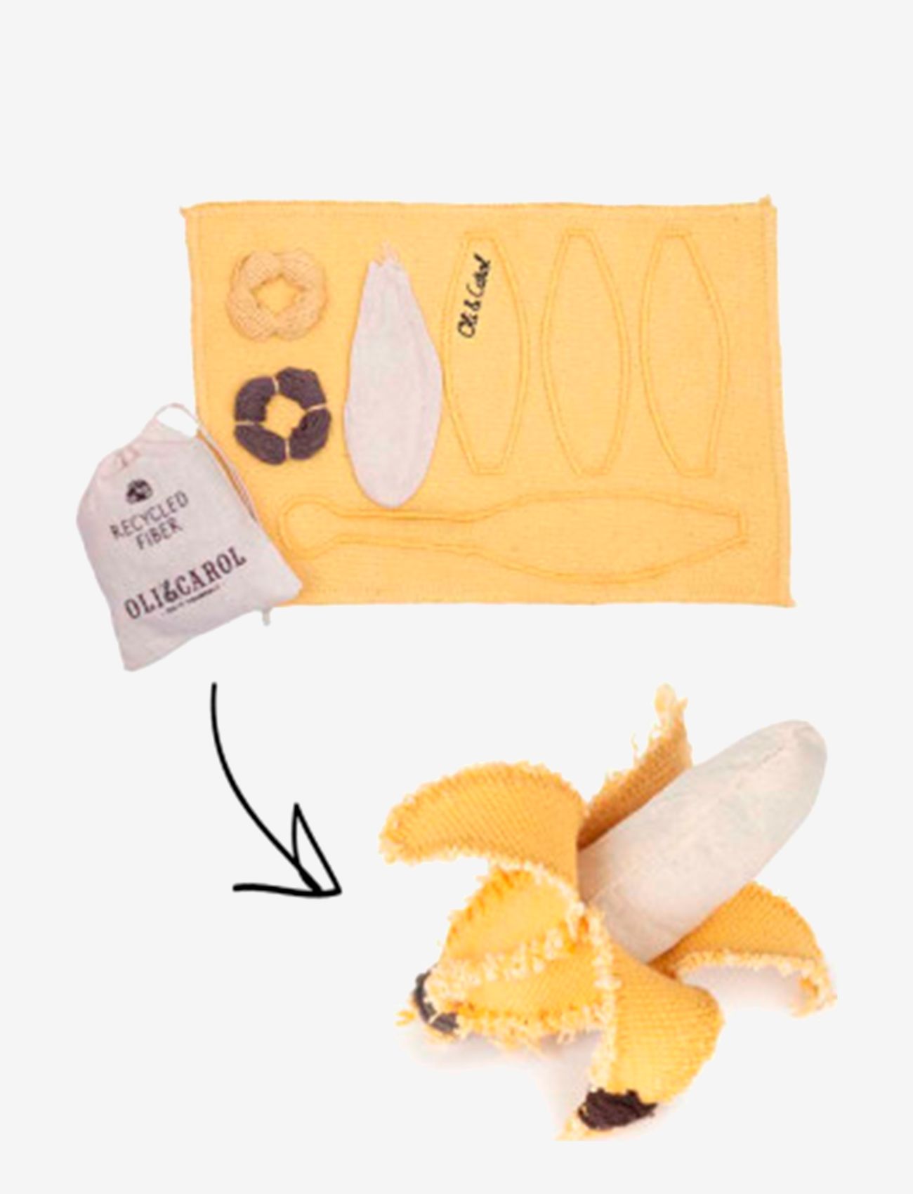 OLI & CAROL - Do It Yourself kit DIY ANA BANANA - pysselset - yellow, white - 2