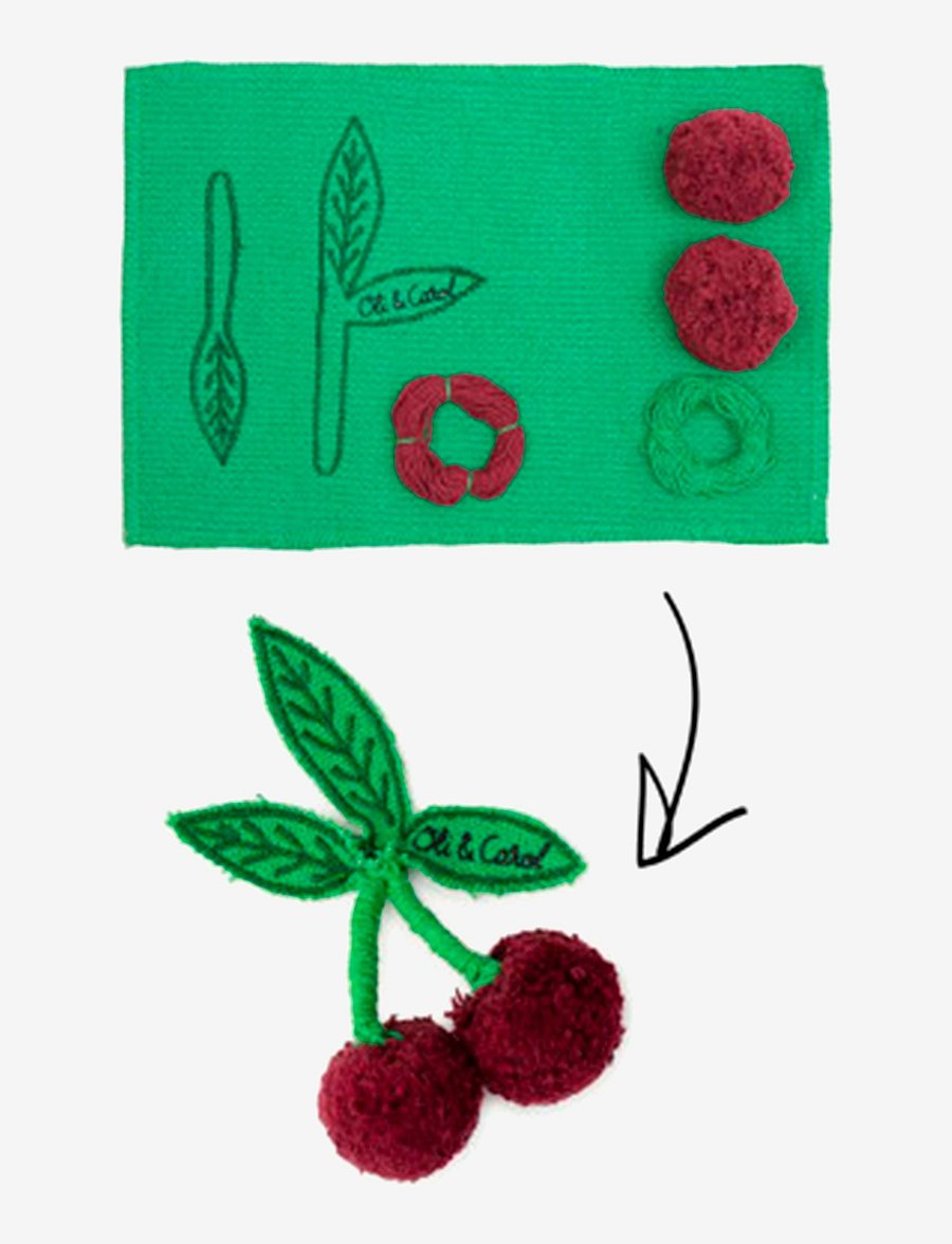 OLI & CAROL - Do It Yourself kit DIY MERY THE CHERRY - askartelusetit - red, green - 2