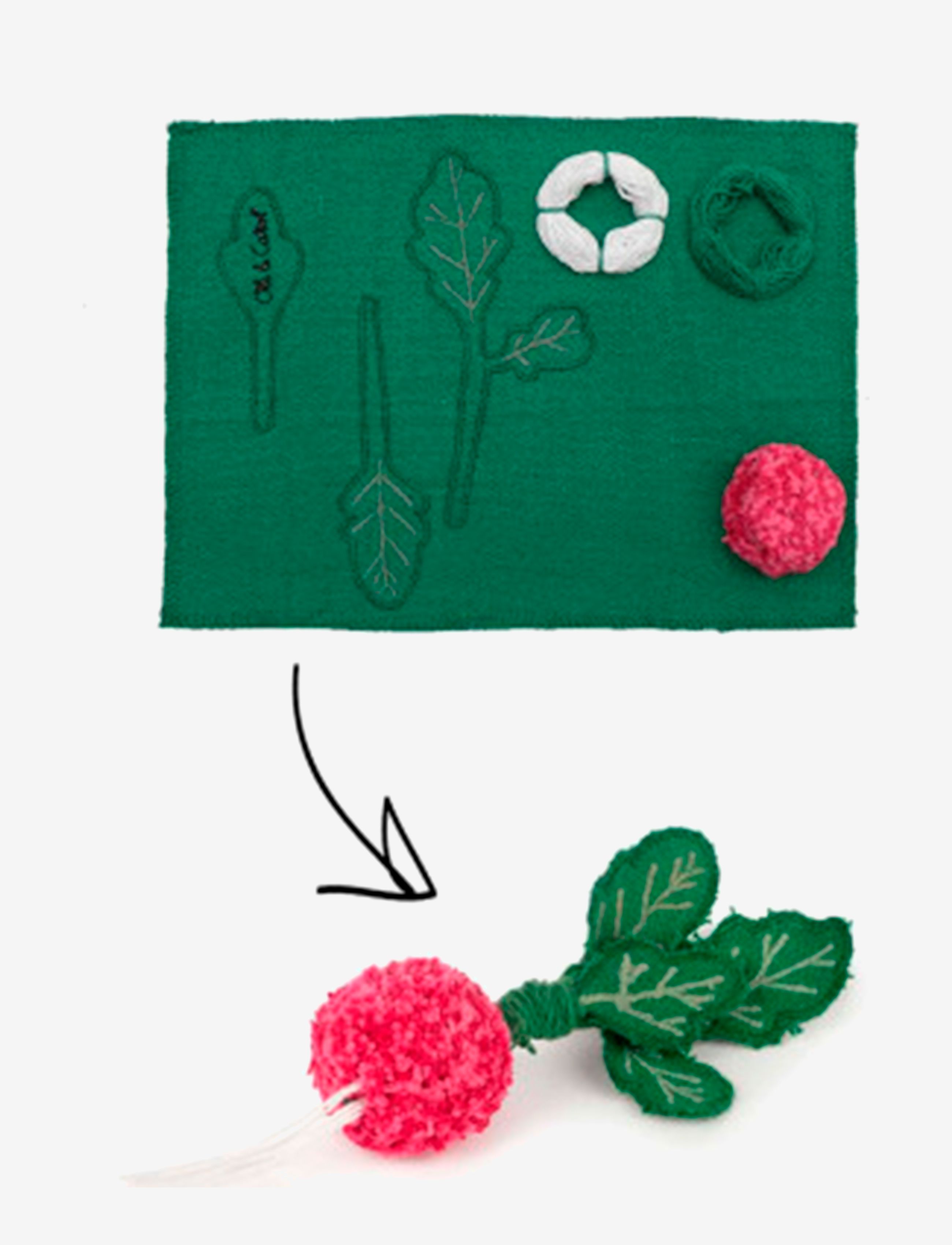 OLI & CAROL - Do It Yourself kit DIY RAMONA THE RADISH - kreasæt - red, green - 2