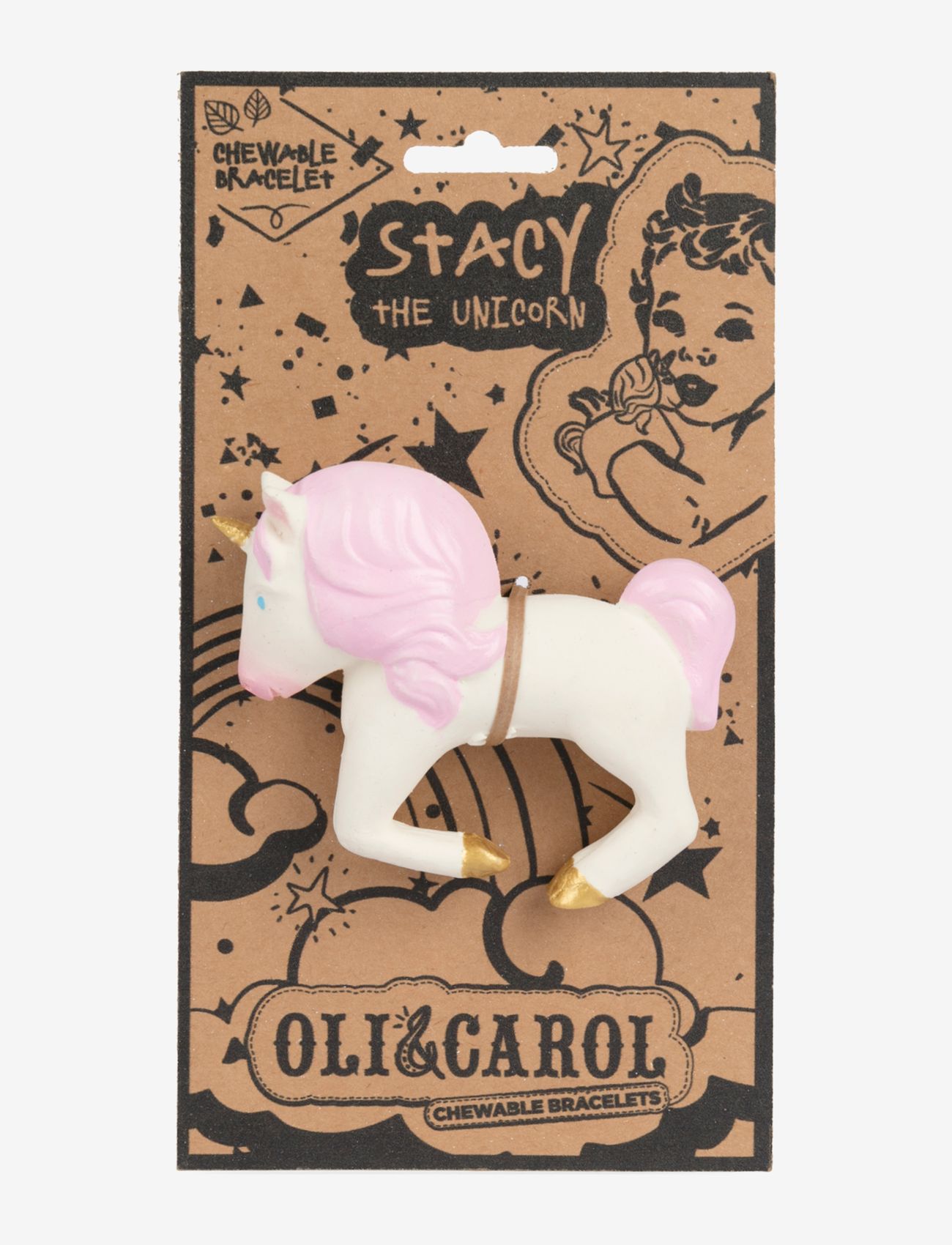 OLI & CAROL - Teether, bracelet STACY THE UNICORN - biteleker - white, pink - 3
