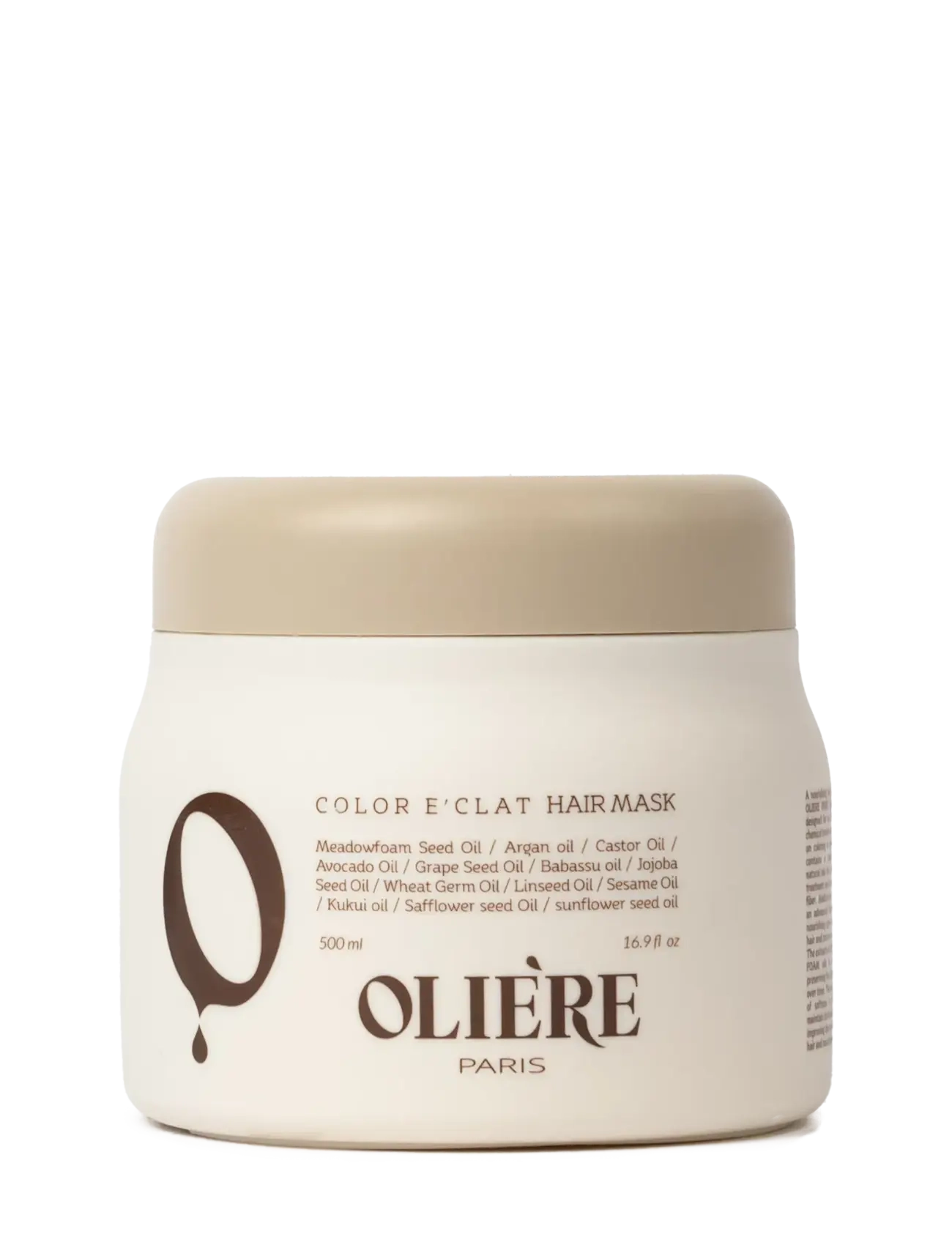Oliére Color E'Clat Hair Mask 500ml - Hårinpackning - 1013 / clear