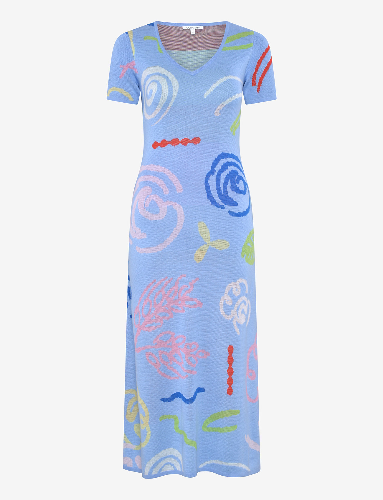 Olivia Rubin - REGAN - adītas kleitas - blue sketchy floral - 0