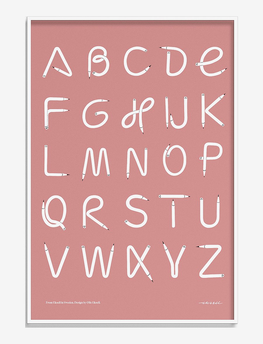 Olle Eksell - A-Z / Pink - laste poster - multicolour - 0