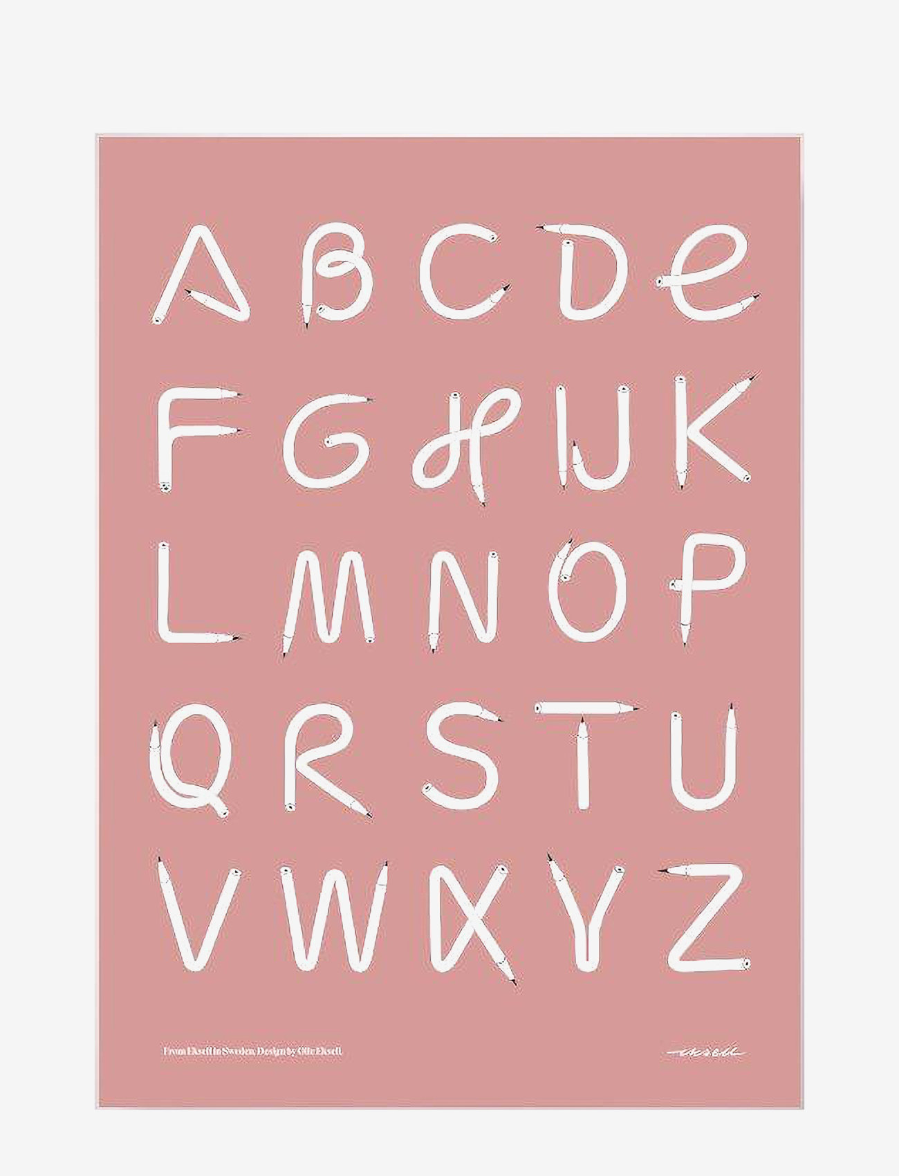 Olle Eksell - A-Z / Pink - kids posters - multicolour - 3