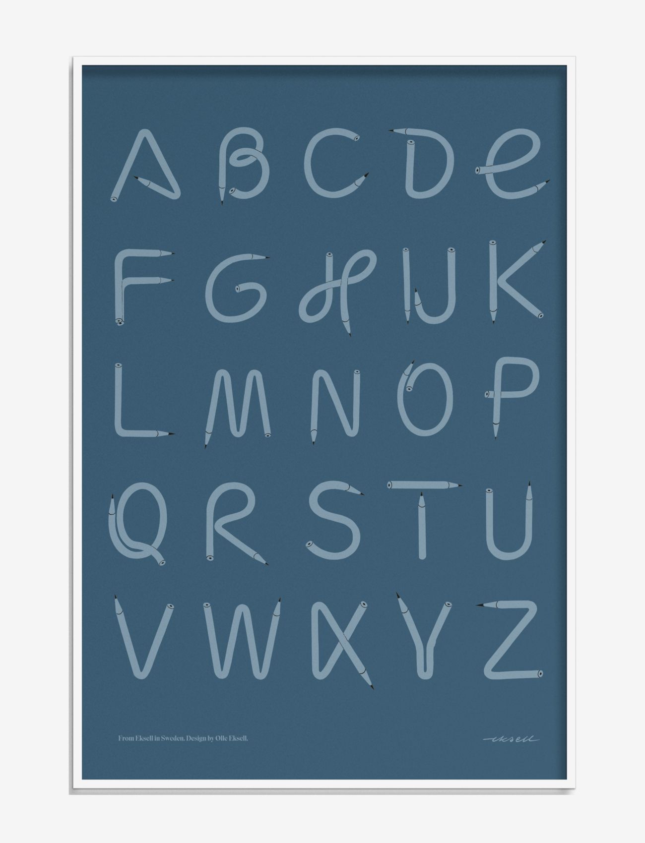 Olle Eksell - A-Z / Blue - laste poster - multicolour - 0