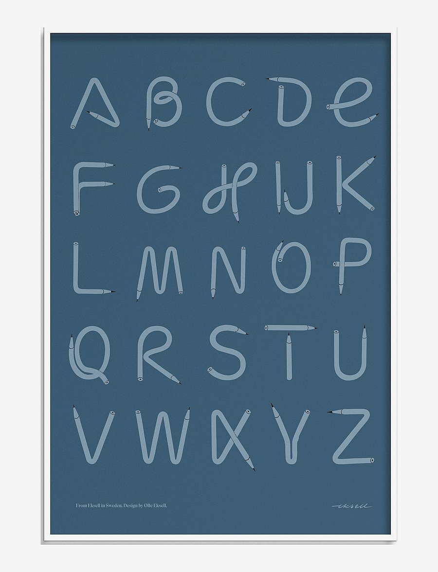 Olle Eksell - A-Z / Blue - kinderposter - multicolour - 0