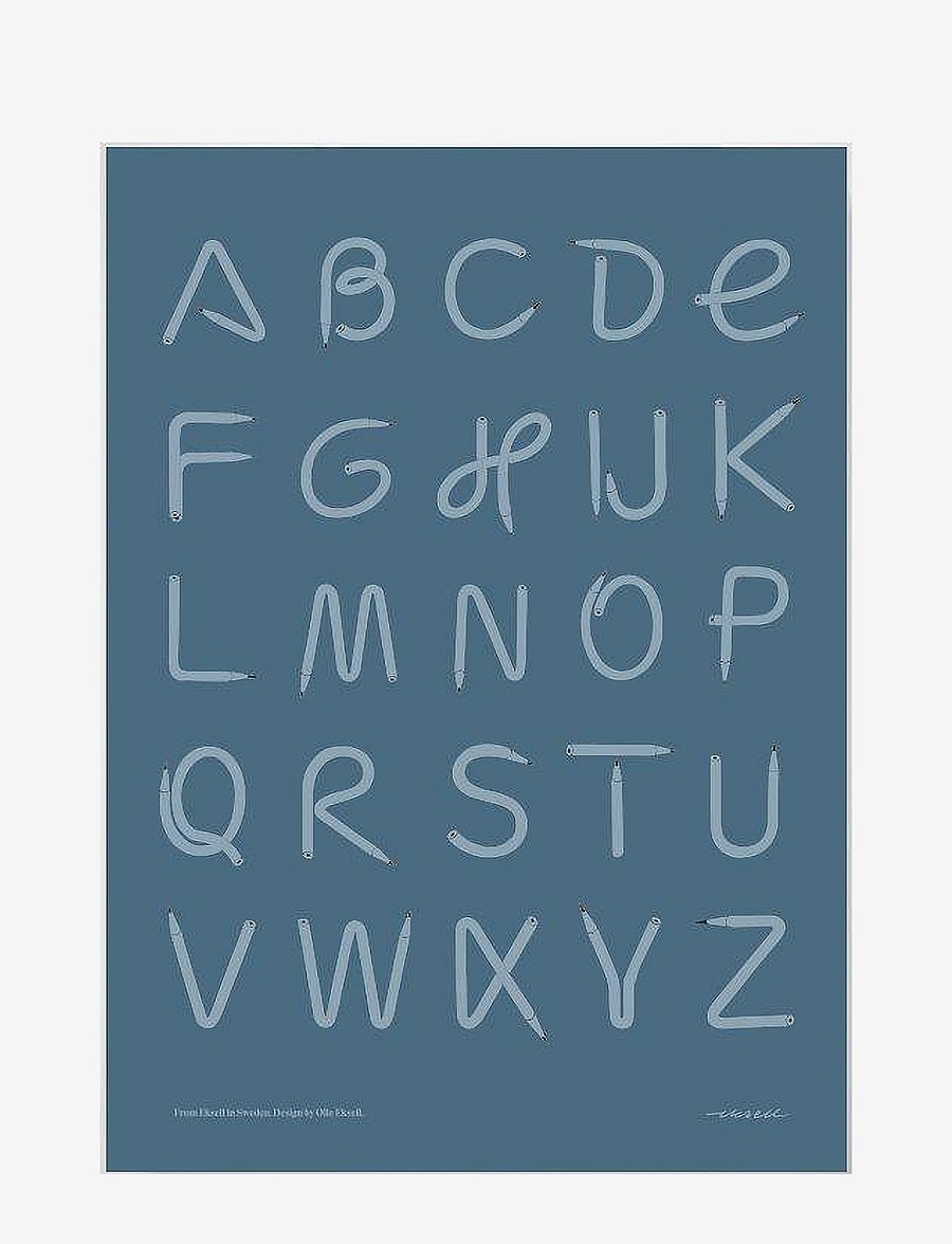 Olle Eksell - A-Z / Blue - kinderposter - multicolour - 2