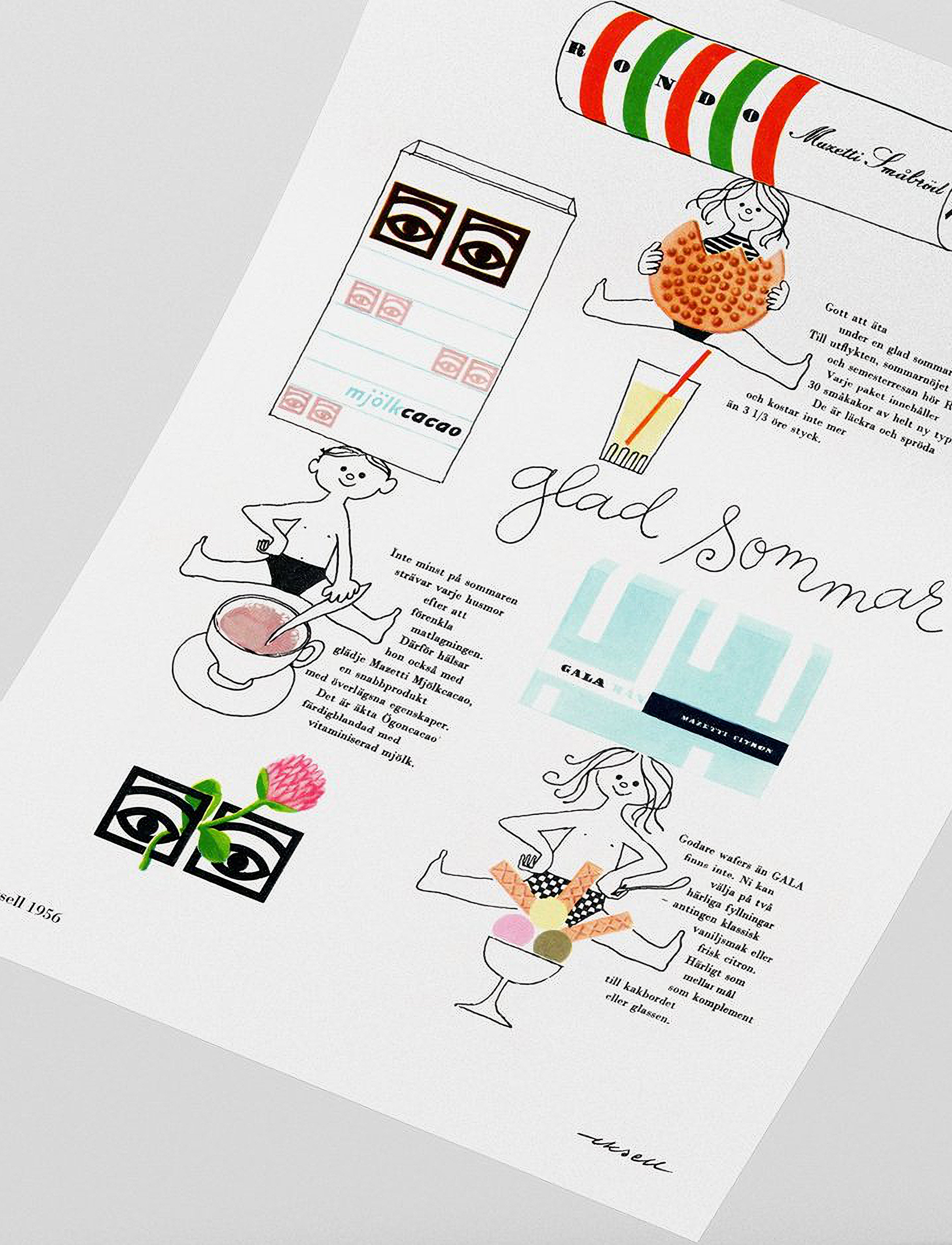 Olle Eksell - Ögon  - 1956 - Happy Summer - illustrations - multicolour - 2