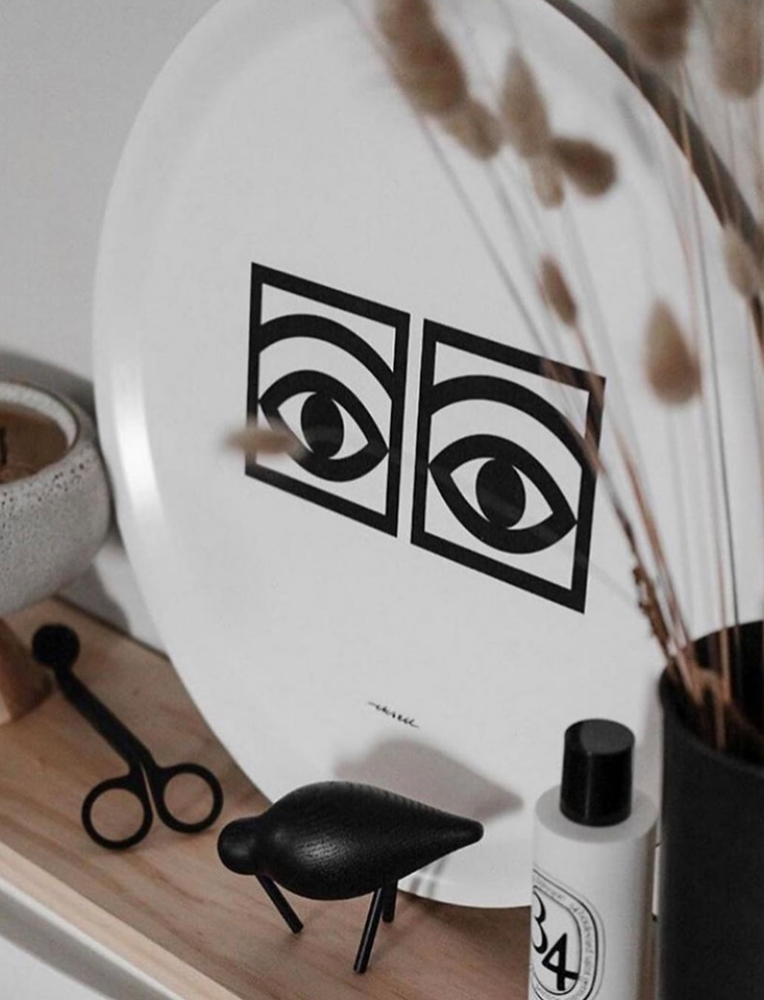 Olle Eksell - Ögon  Tray - Black Eyes - white - 4