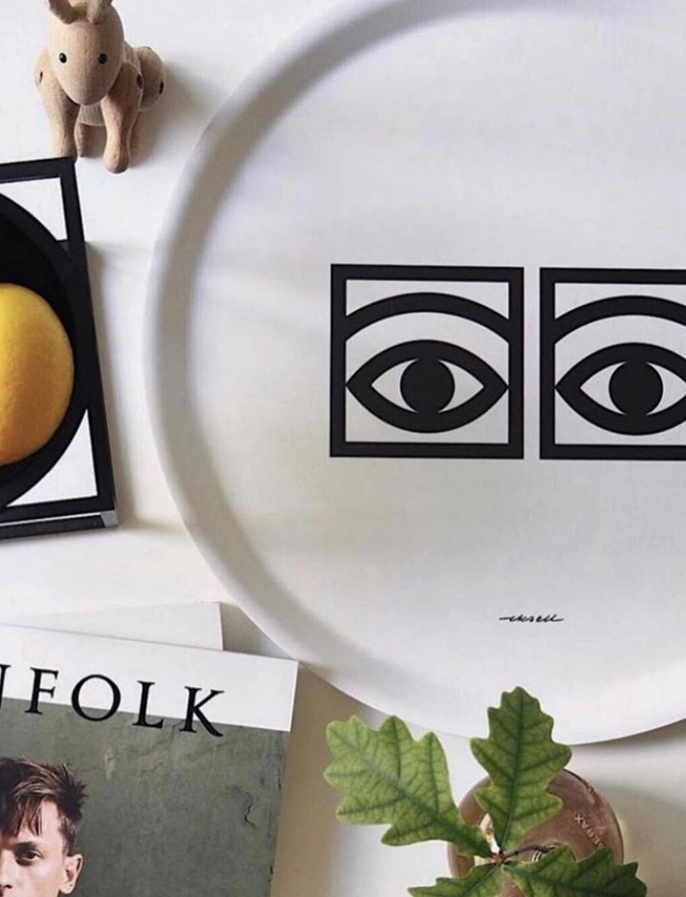 Olle Eksell - Ögon  Tray - Black Eyes - white - 5