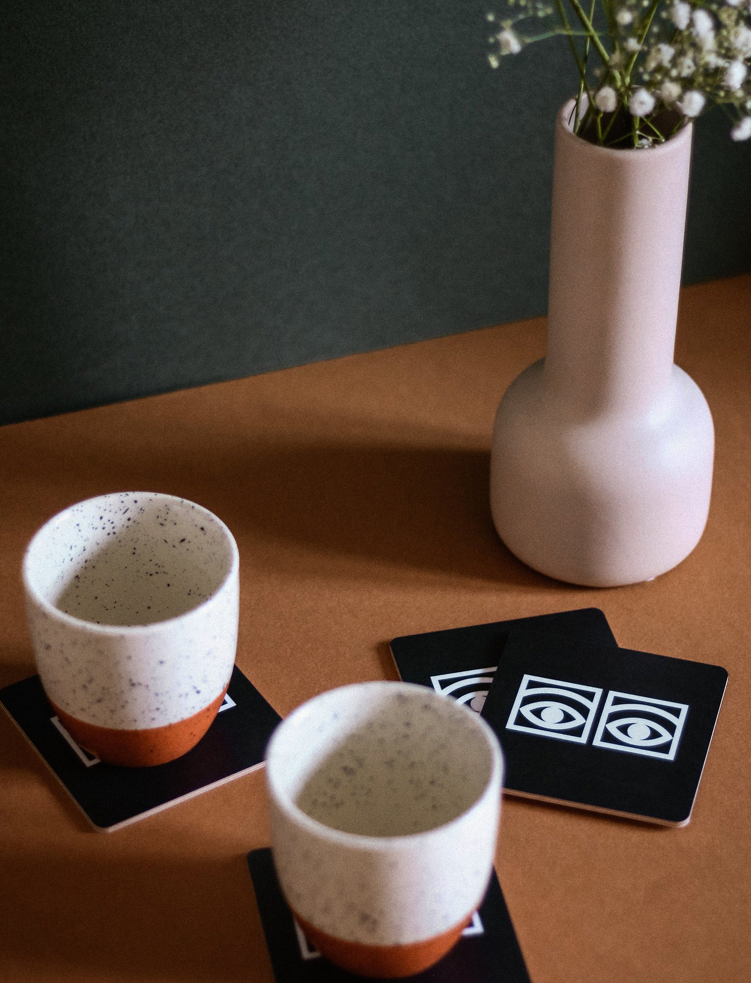 Olle Eksell - Ögon  Black Coasters - White Eyes - black - 4