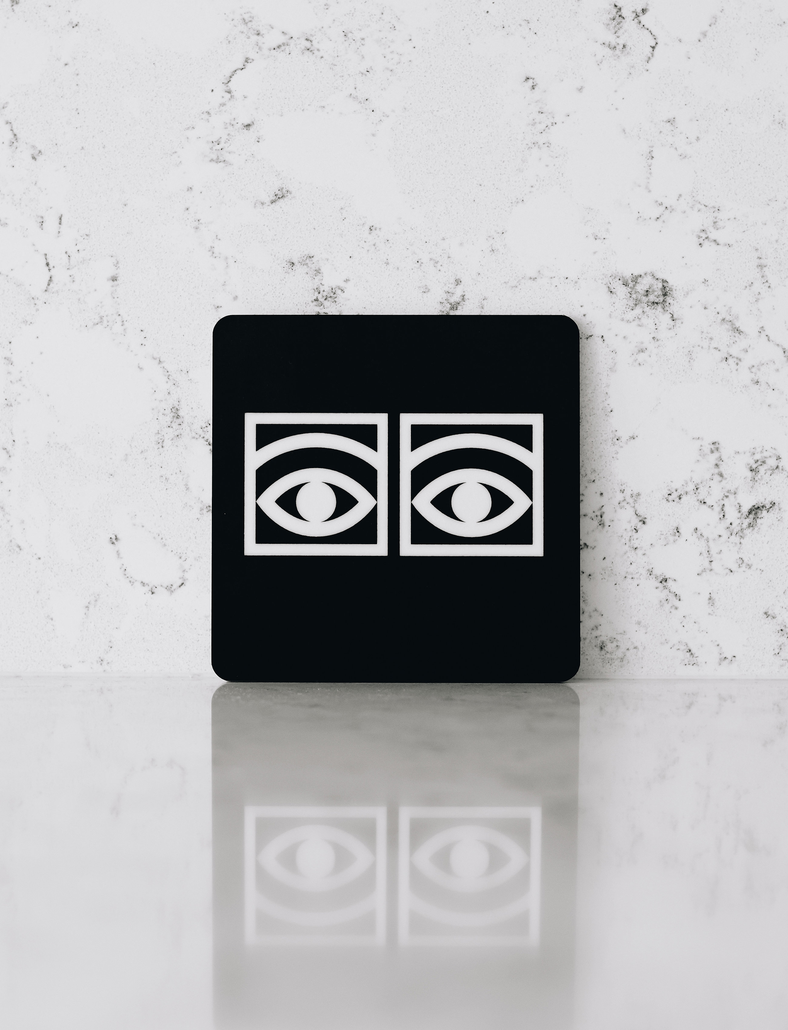 Olle Eksell - Ögon  Black Coasters - White Eyes - black - 5