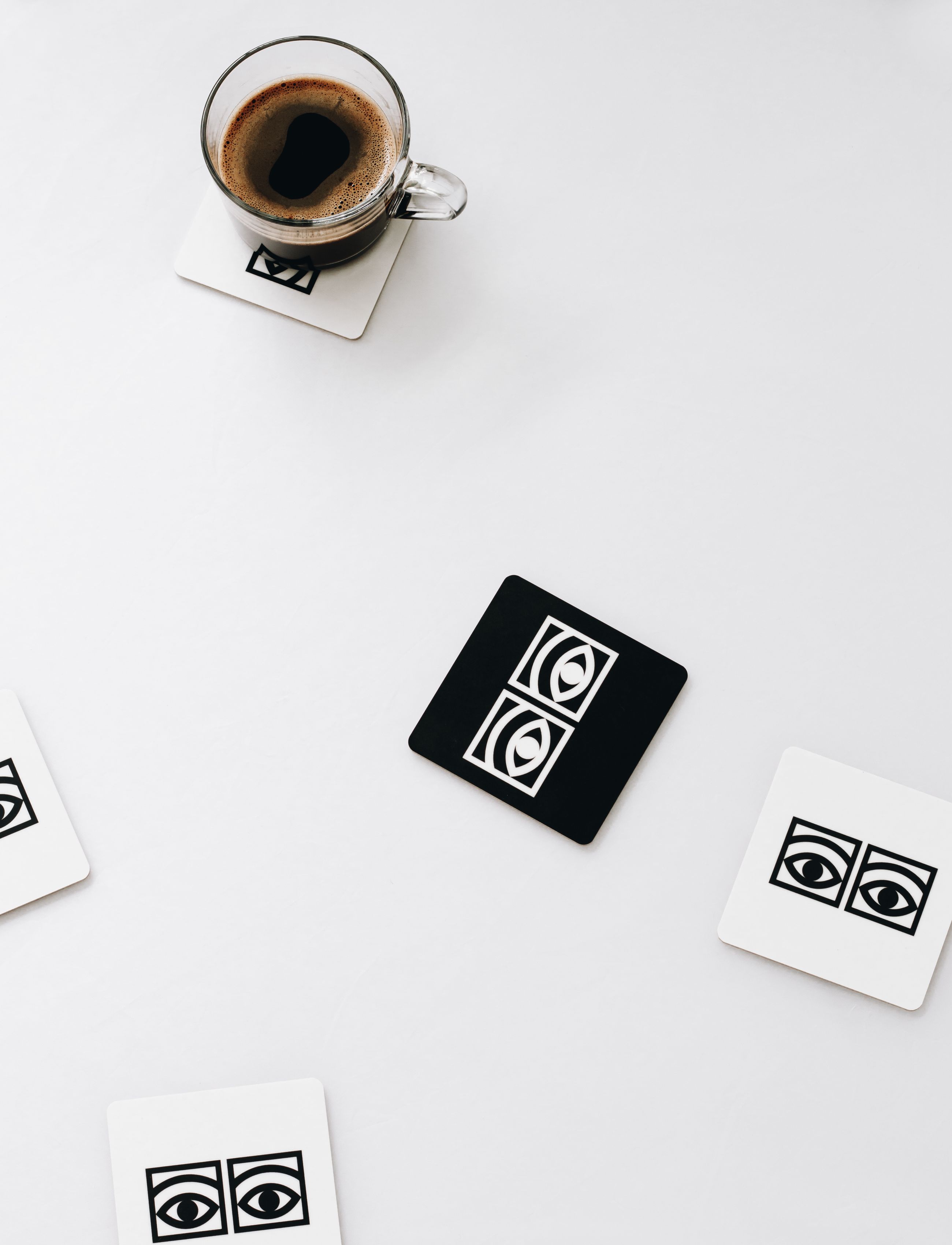 Olle Eksell - Ögon  Black Coasters - White Eyes - black - 2