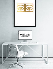 Olle Eksell - Ögon  Gold - 1956 - One Eye - grafiska mönster - gold and white - 9