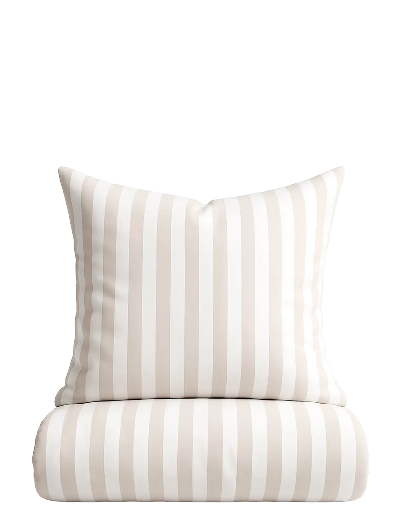 Omhu Organic bedding set - Block stripe - Omhu - SAND/HVID / beige