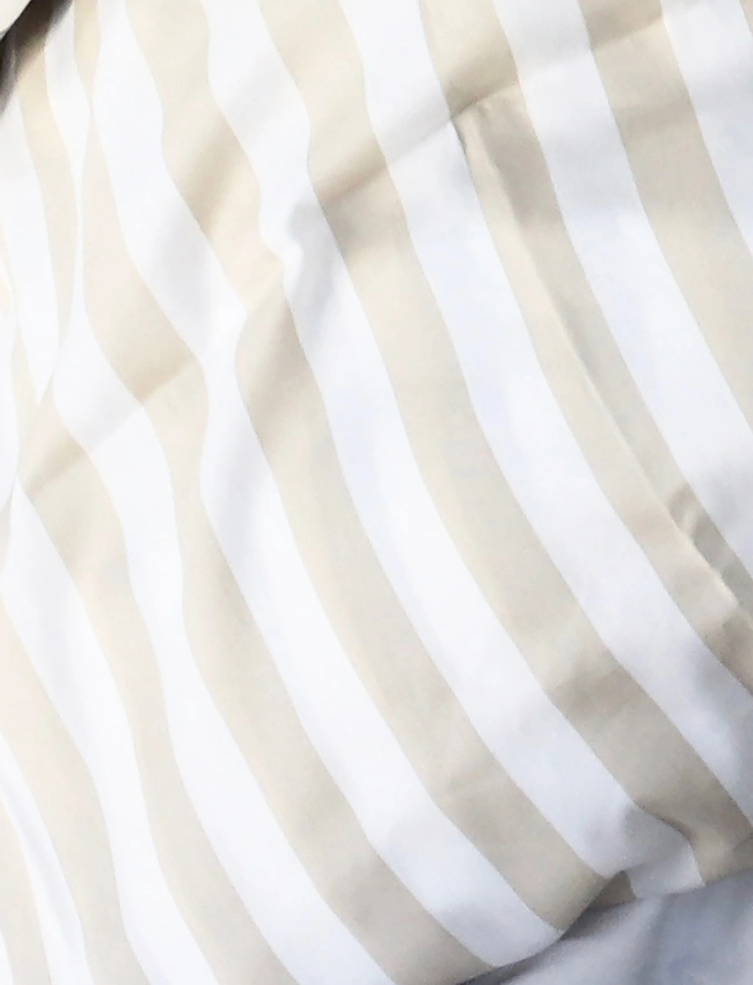 Omhu - Organic bedding set - Block stripe - bettwäsche-set - sand/hvid - 3
