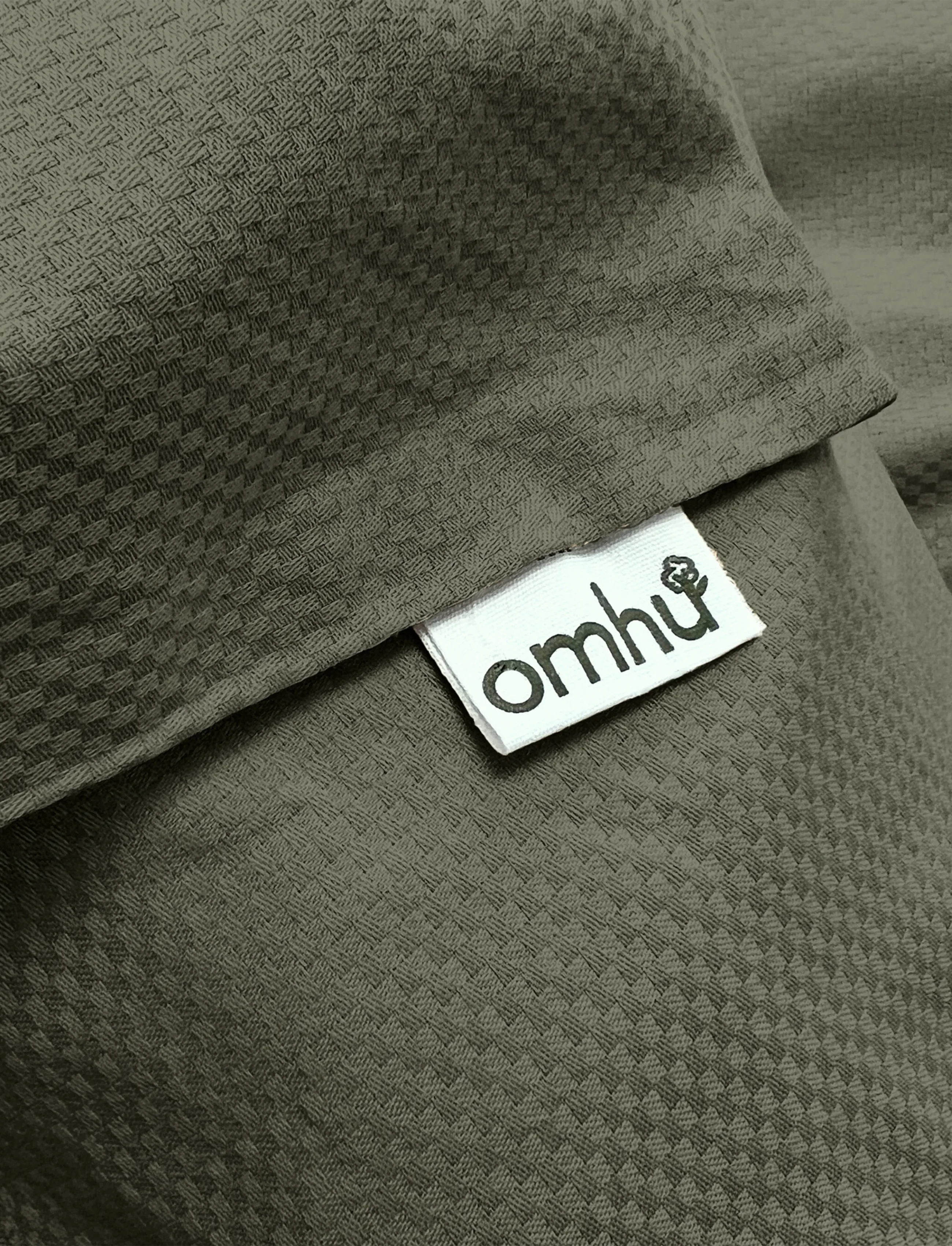 Omhu - Organic bedding set - Micro check - oliven - 3