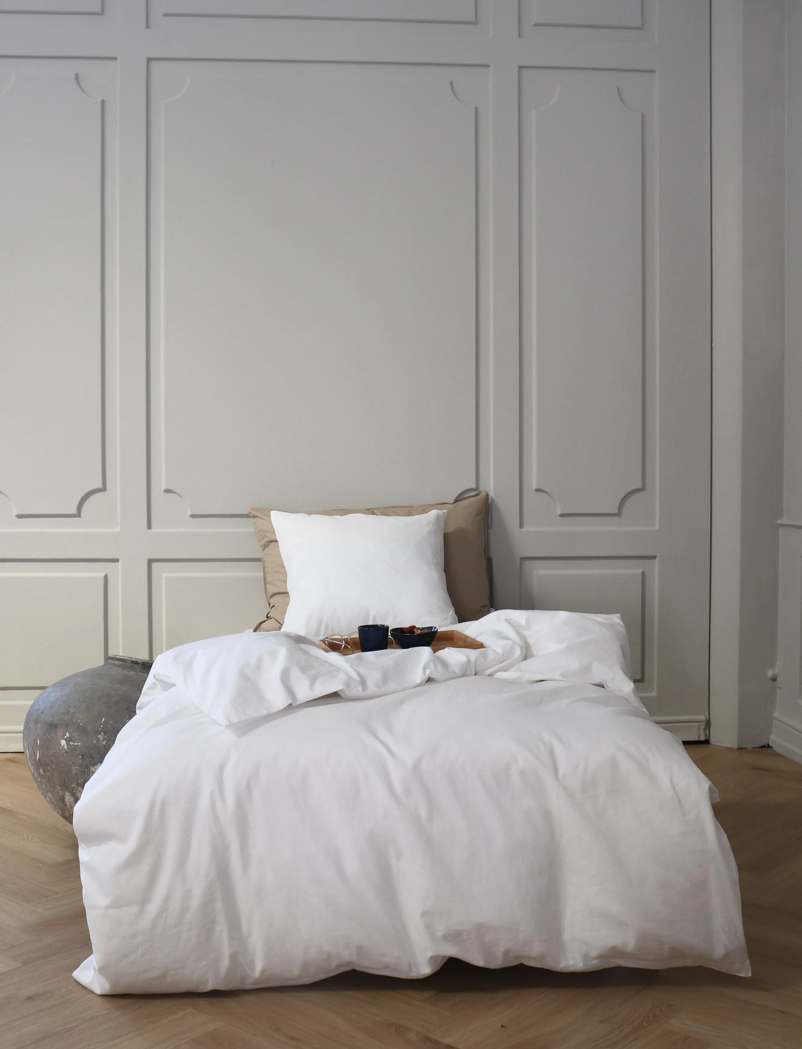 Omhu - Organic bedding set - Micro check - hvid - 2