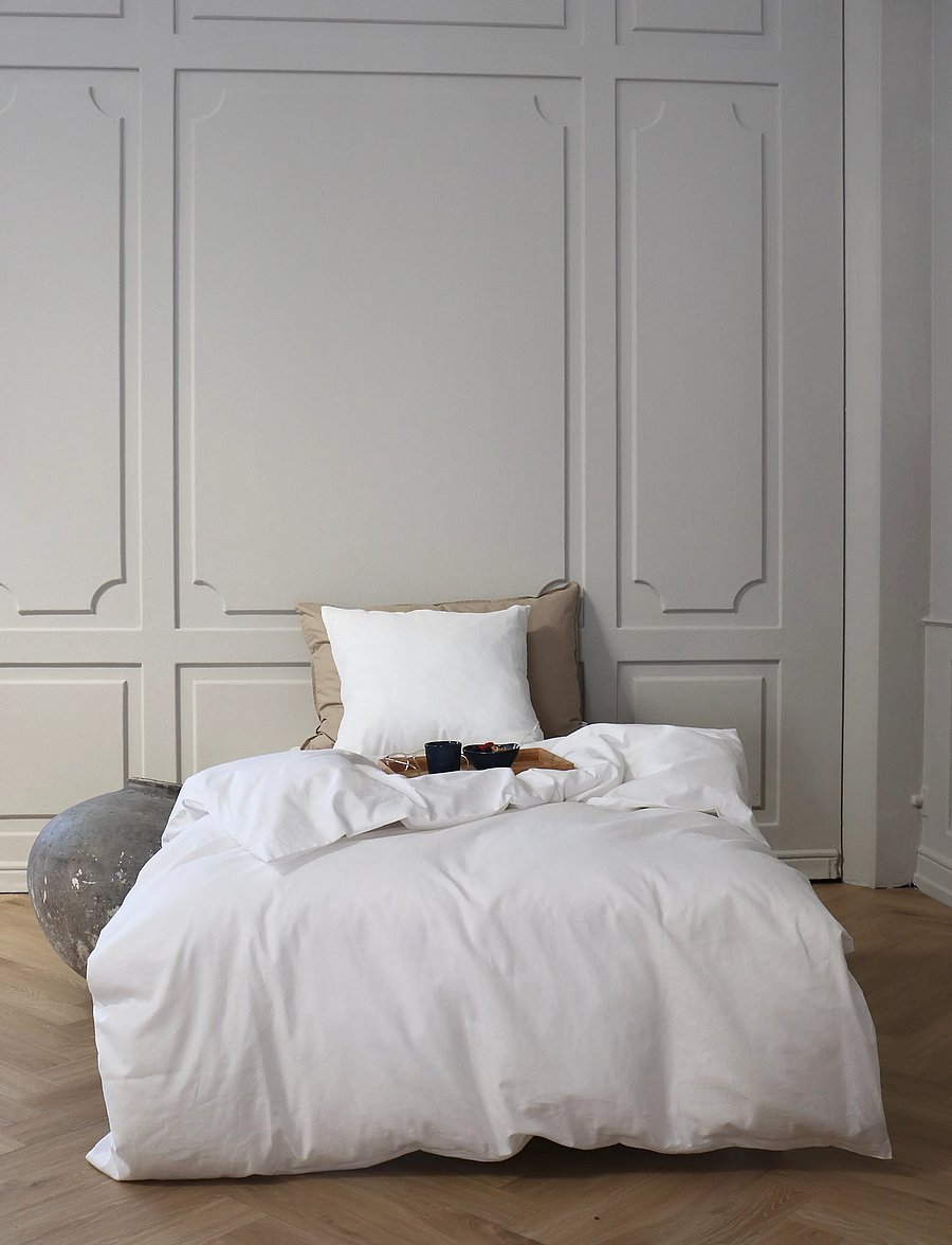 Omhu - Organic bedding set - Micro check - hvid - 2
