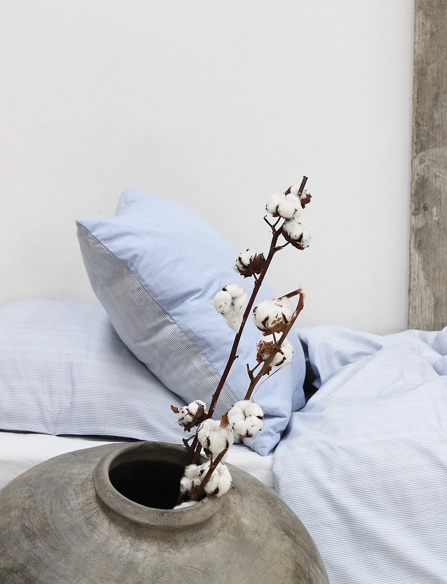 Omhu - Organic bedding set - Mini stripe - voodiriiete komplektid - blÅ - 0