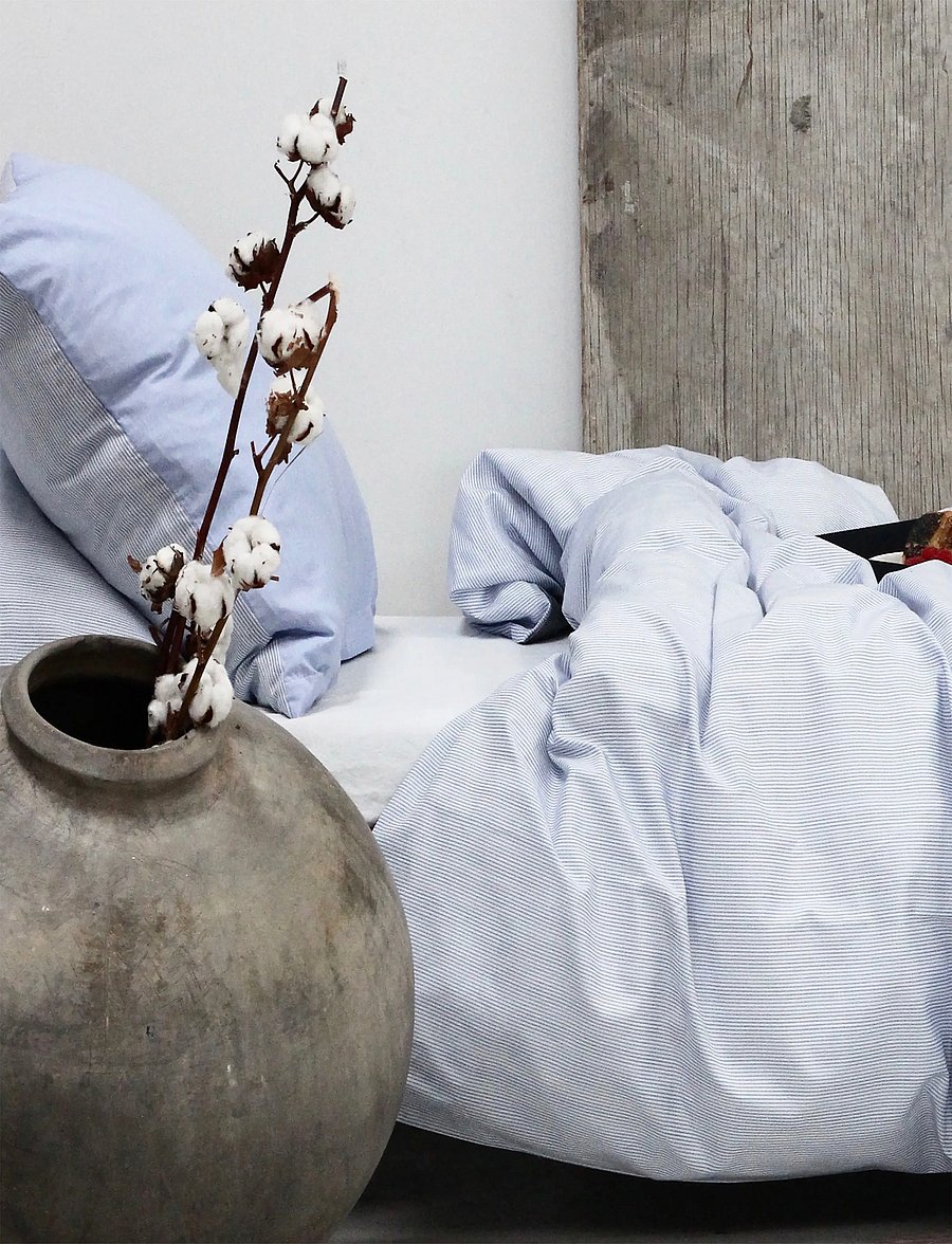 Omhu - Organic bedding set - Mini stripe - voodiriiete komplektid - blÅ - 3