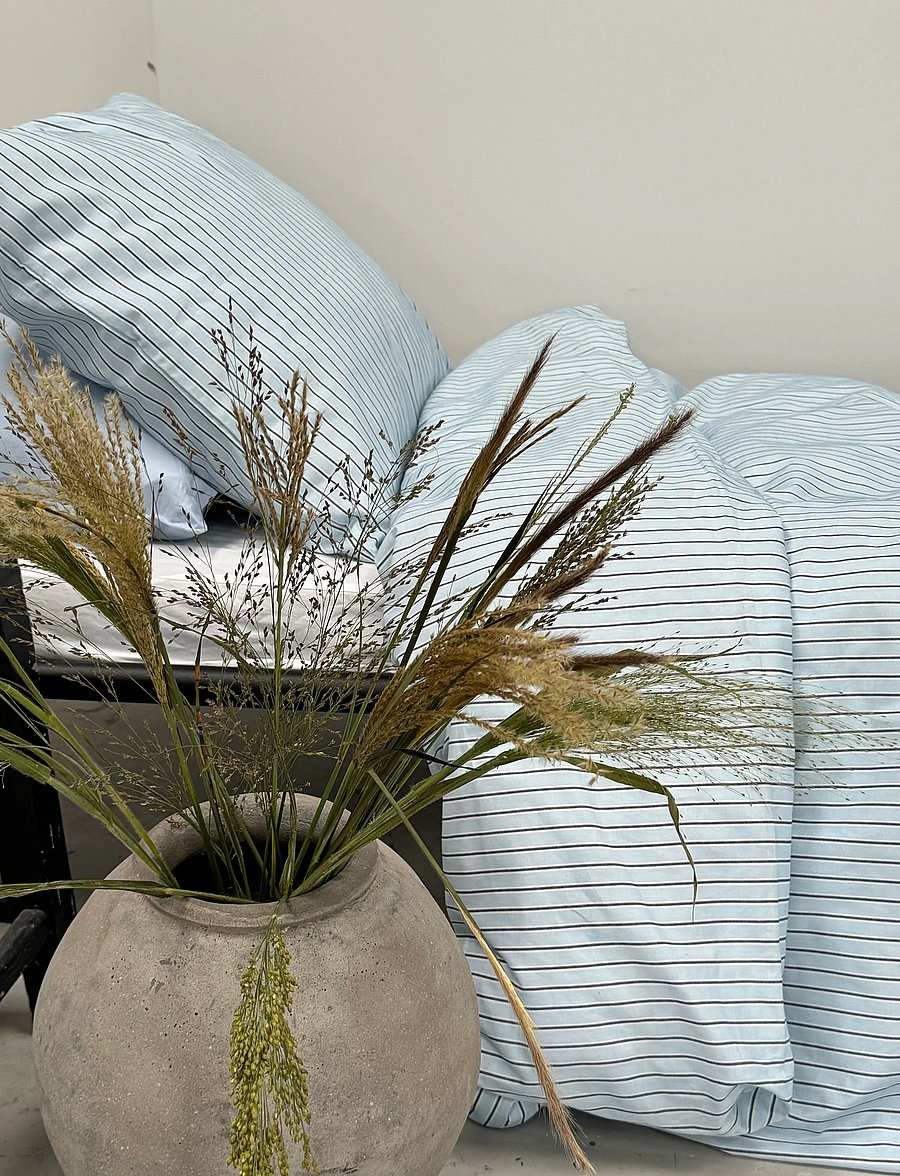 Omhu - Organic bedding set - Multi stripe - bettwäsche-set - lys blÅ - 2