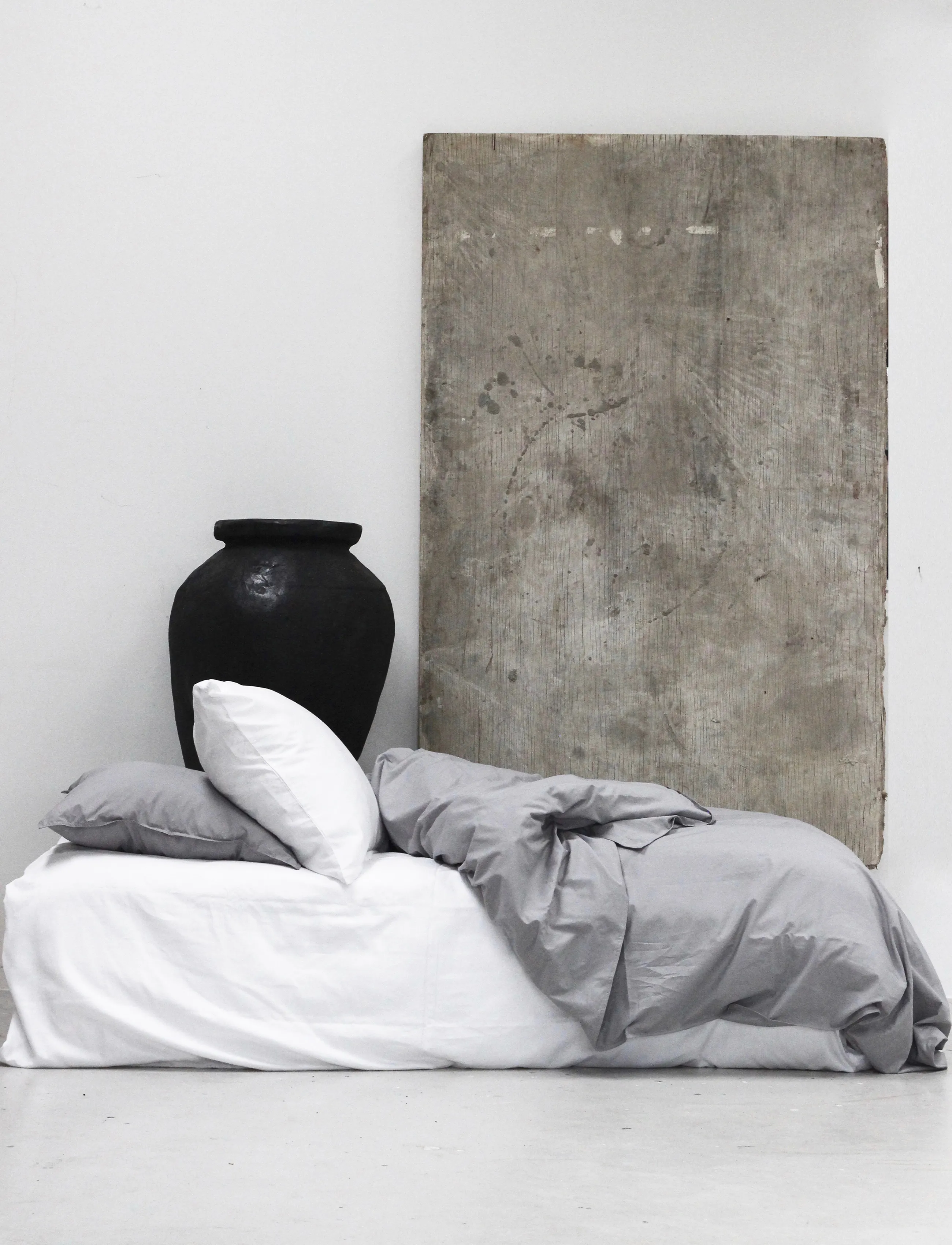 Omhu Økologisk Sengesæt - Percale, 140X200 cm 60X 63 cm, Grey, Sengetekstiler > Sengesæt, Unisex