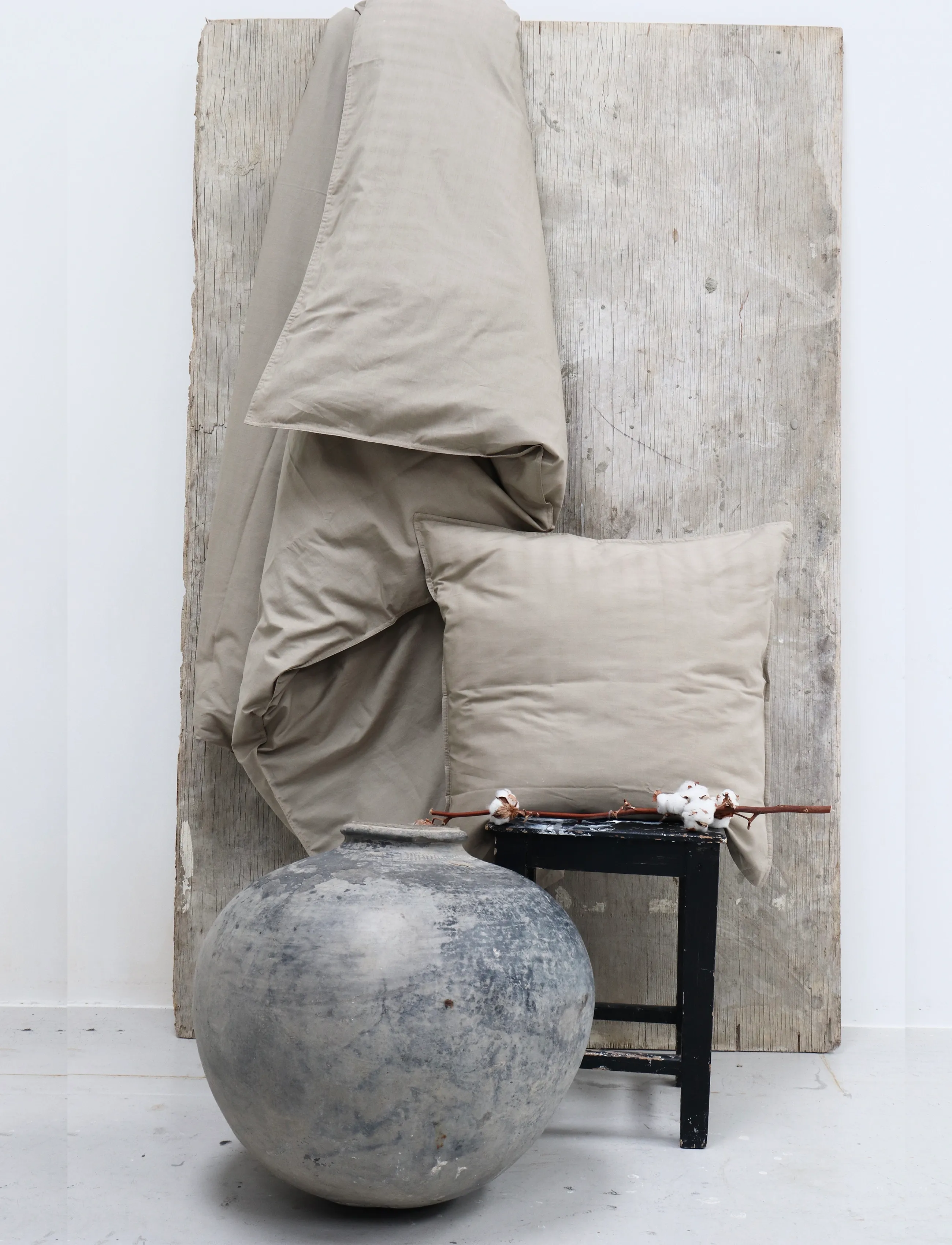 Omhu Økologisk Sengesæt - Percale, 140X200 cm 60X63 cm, Beige, Sengetekstiler > Sengesæt, Unisex