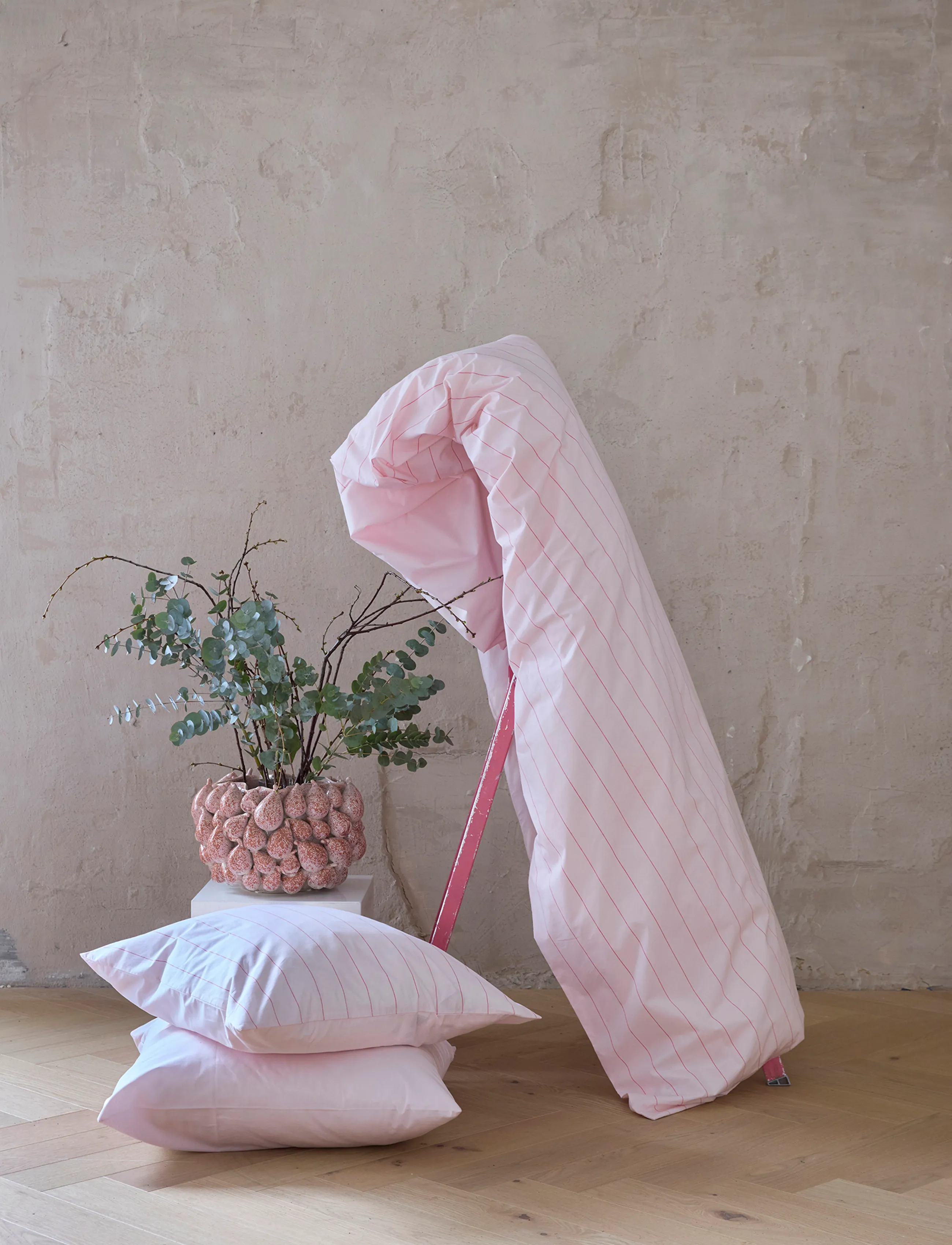 Omhu - Økologisk sengesæt - Needle stripe - bed sets - rose/pink - 2