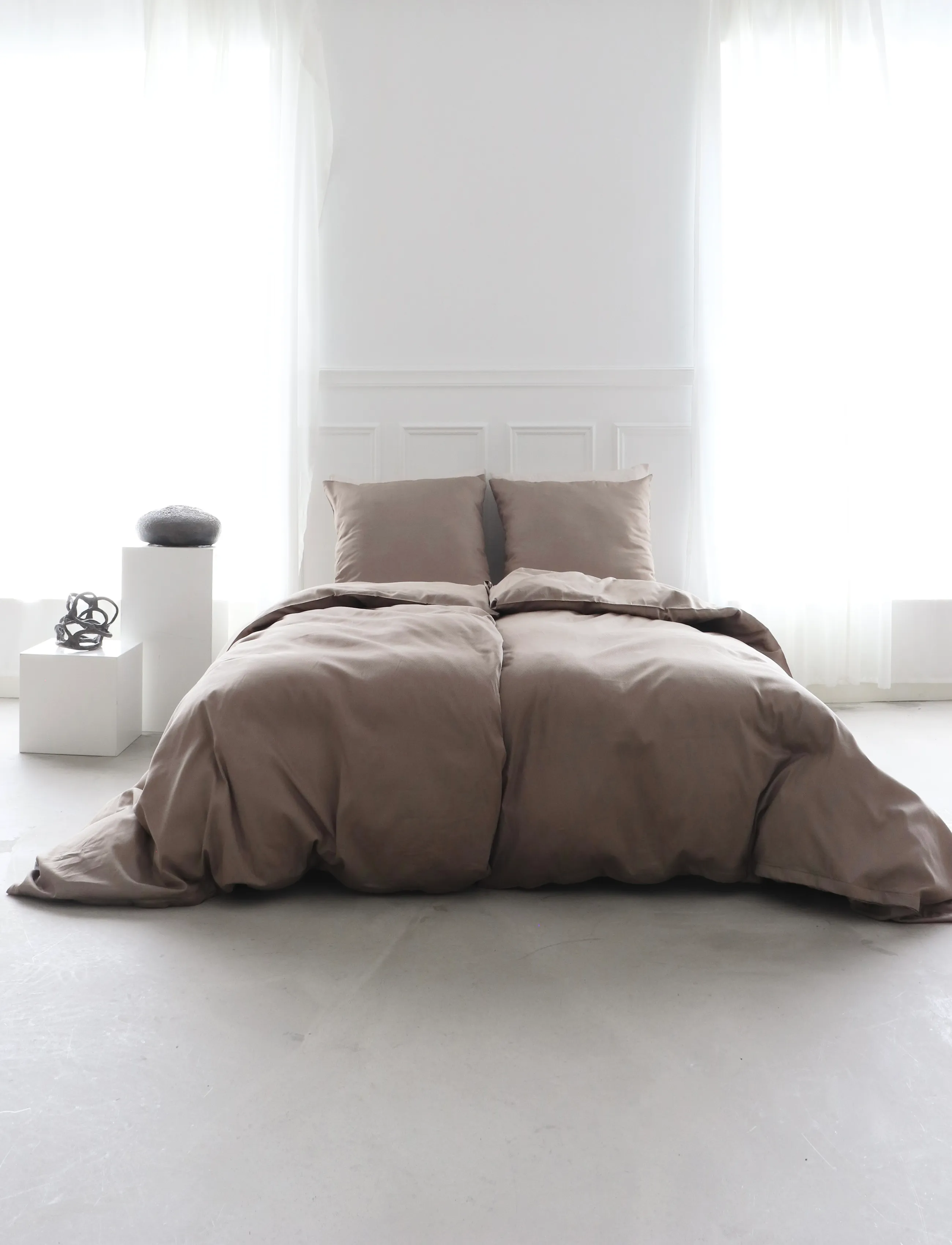 Omhu Økologisk Sengesæt - Micro Tern, 140X220 cm 60X63 cm, Brown, Sengetekstiler > Sengesæt, Unisex