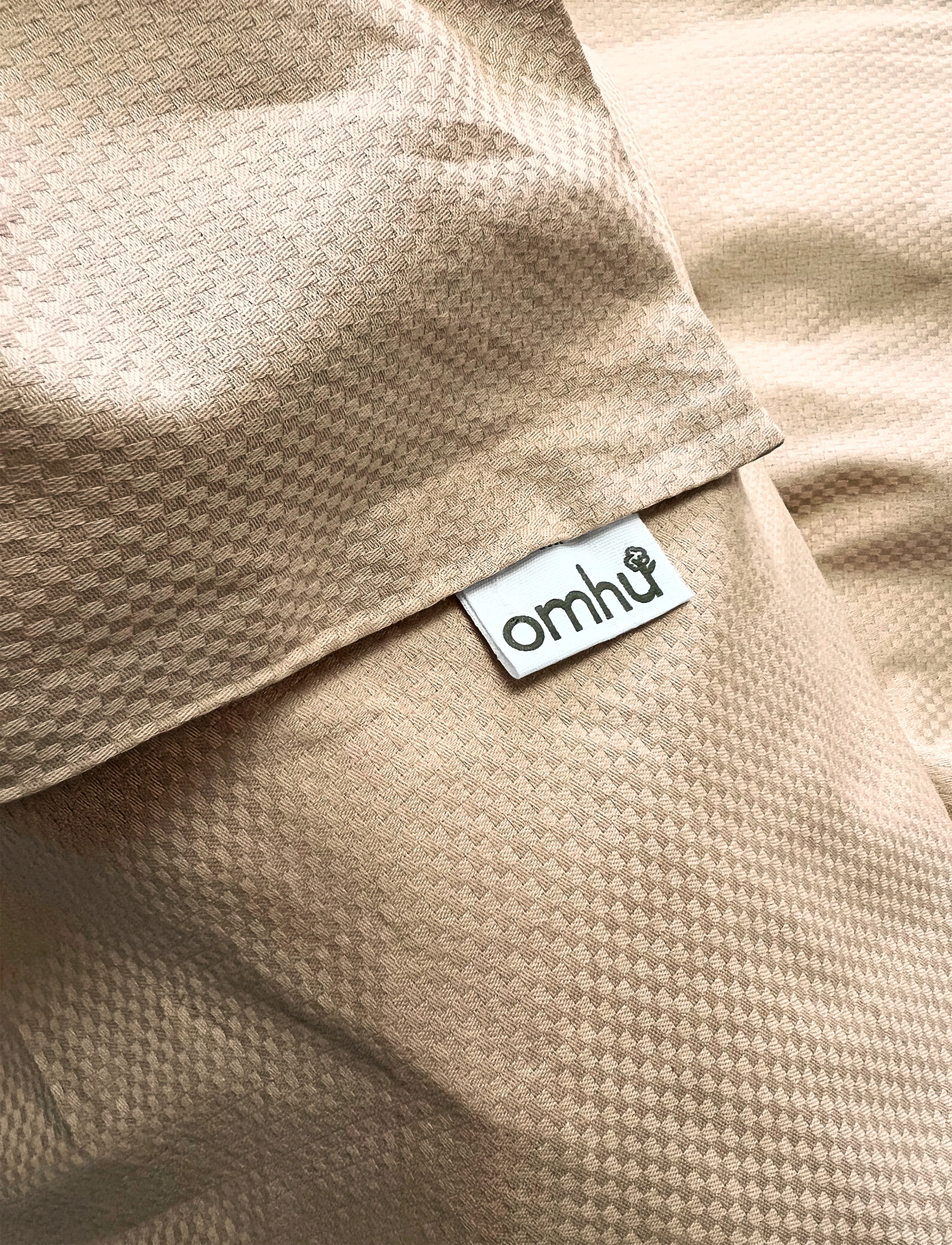 Omhu - Organic bedding set - Micro check - mud - 2