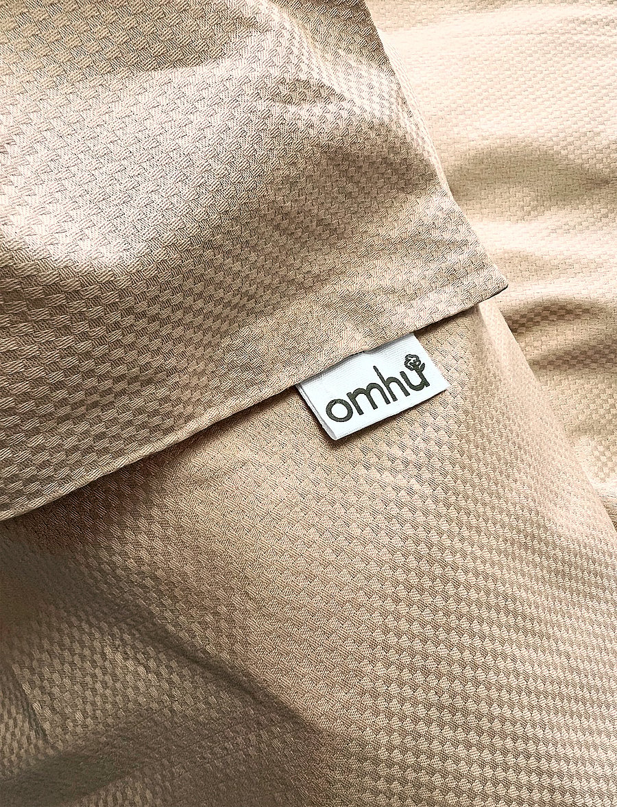 Omhu - Organic bedding set - Micro check - bettwäsche-set - mud - 2