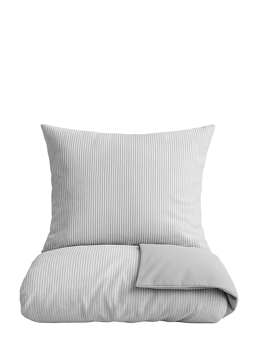 Omhu - Organic bedding set - Mini stripe - lys grÅ - 1