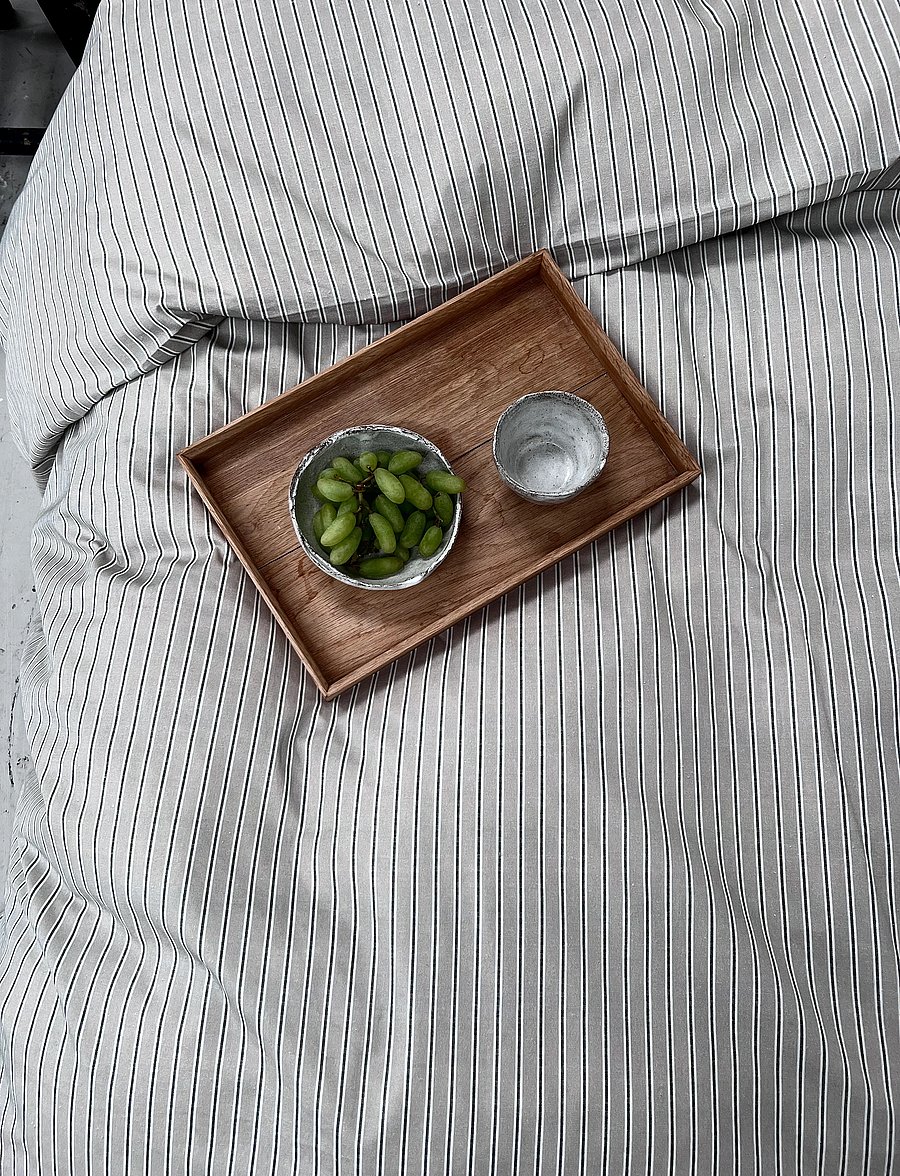 Omhu - Organic bedding set - Multi stripe - voodiriiete komplektid - mud - 0