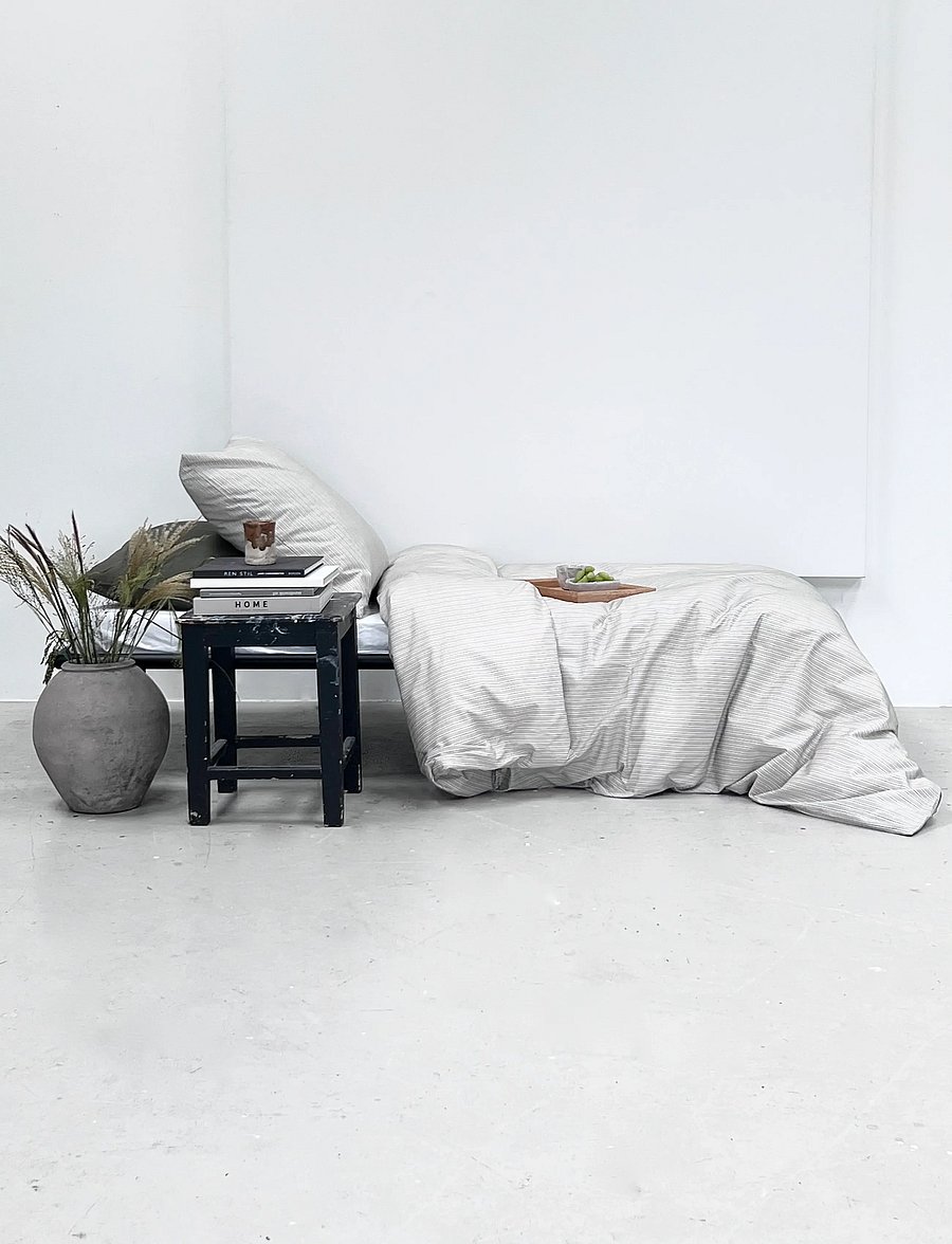 Omhu - Organic bedding set - Multi stripe - voodiriiete komplektid - mud - 2