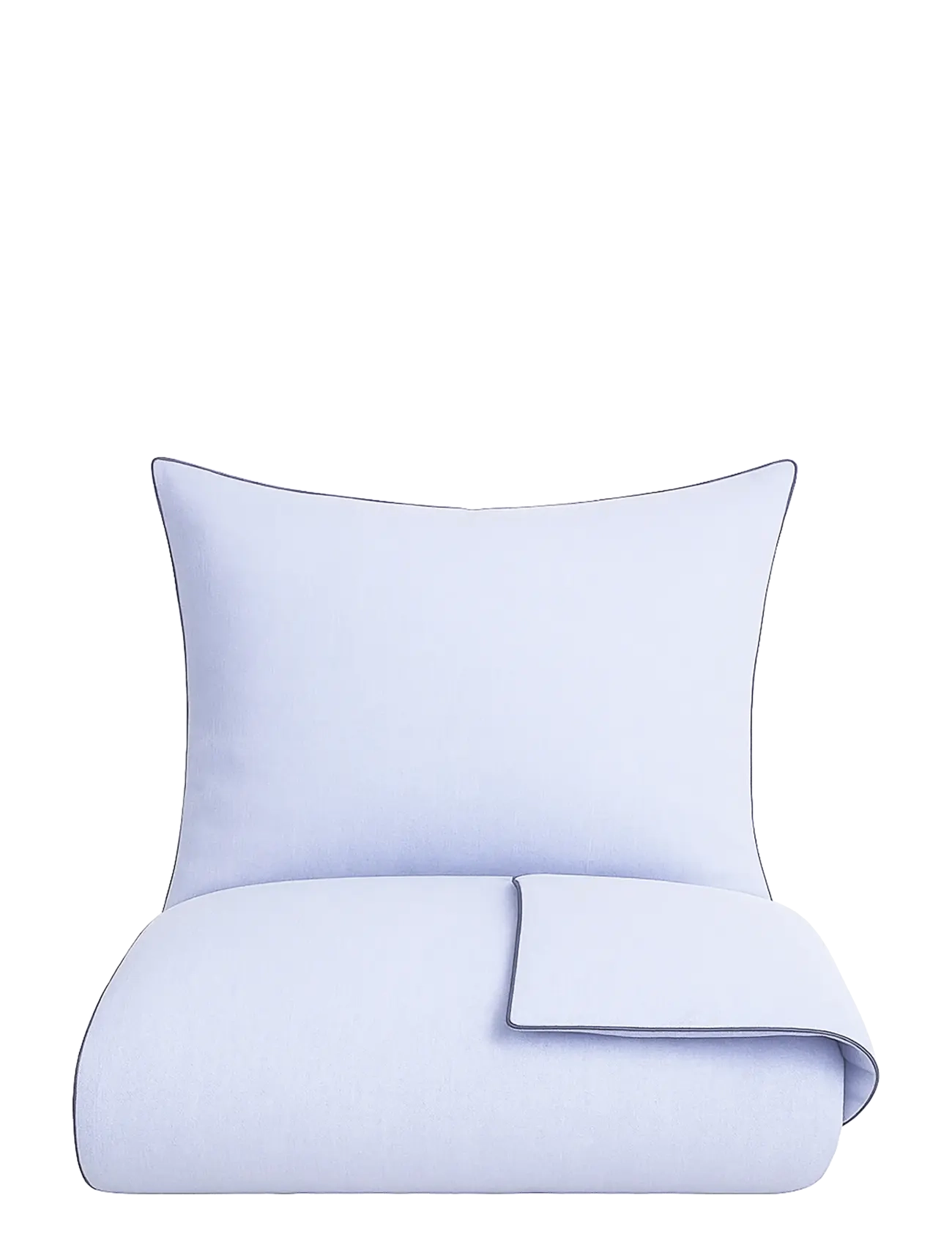 Omhu Organic bedding set - Chambre with contrast piping - Textilier - LYS BLÅ/NAVY PIPING / blue
