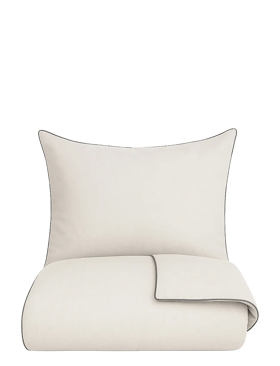 Omhu - Organic bedding set - Chambre with contrast piping - bettwäsche-set - sand/oliven piping - 1