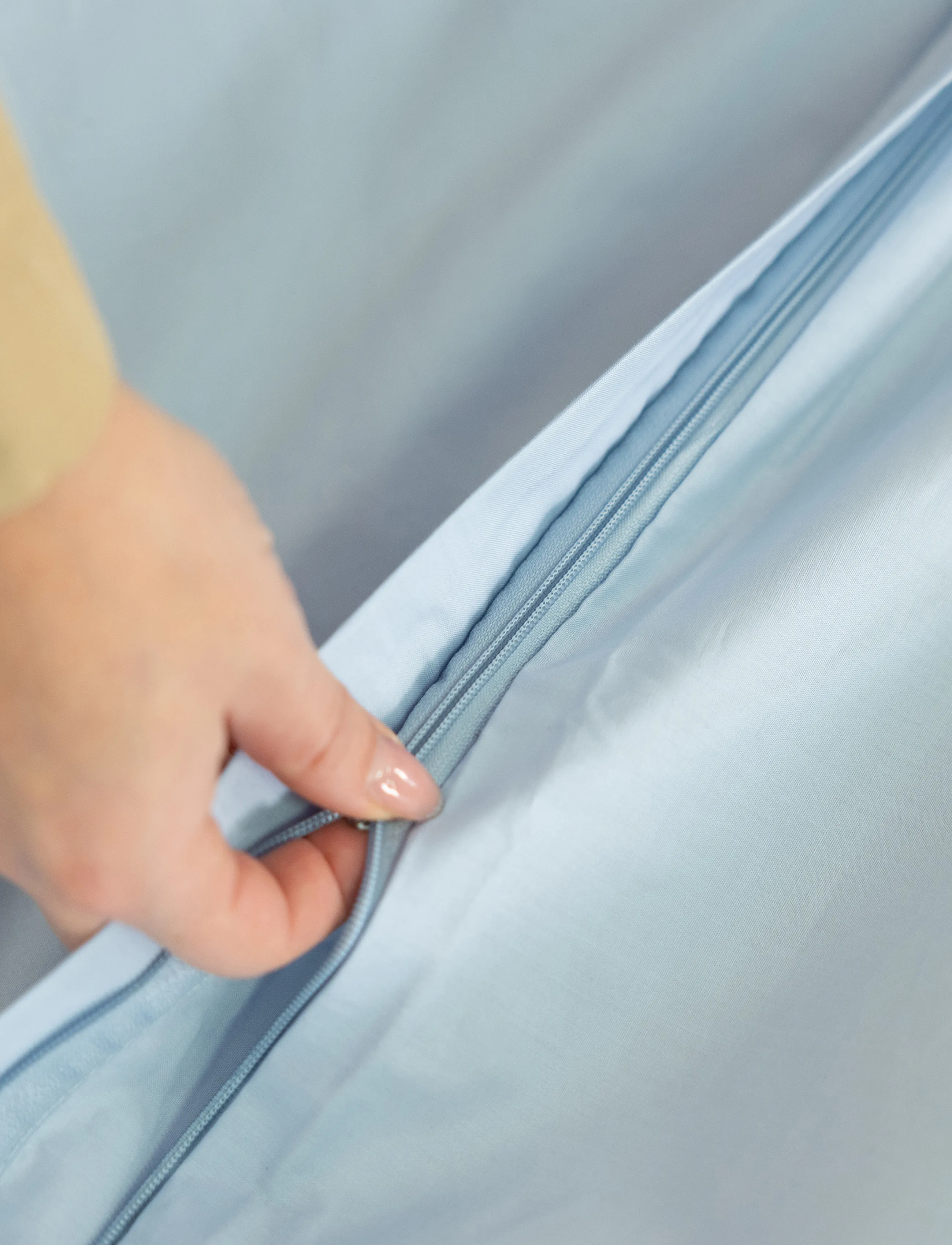 Omhu - Organic bedding set - Percale - lys blÅ - 5