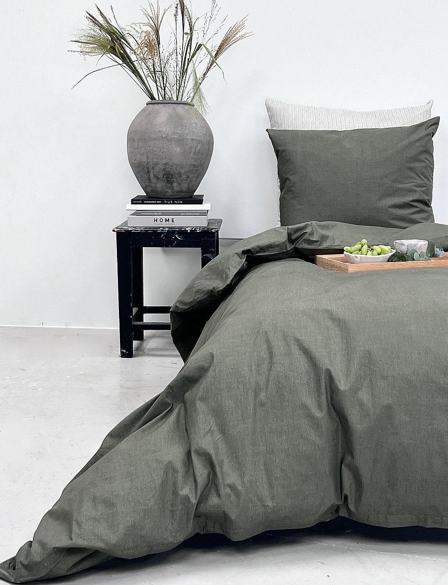 Omhu - Organic bedding set - Percale - bettwäsche-set - oliven - 3